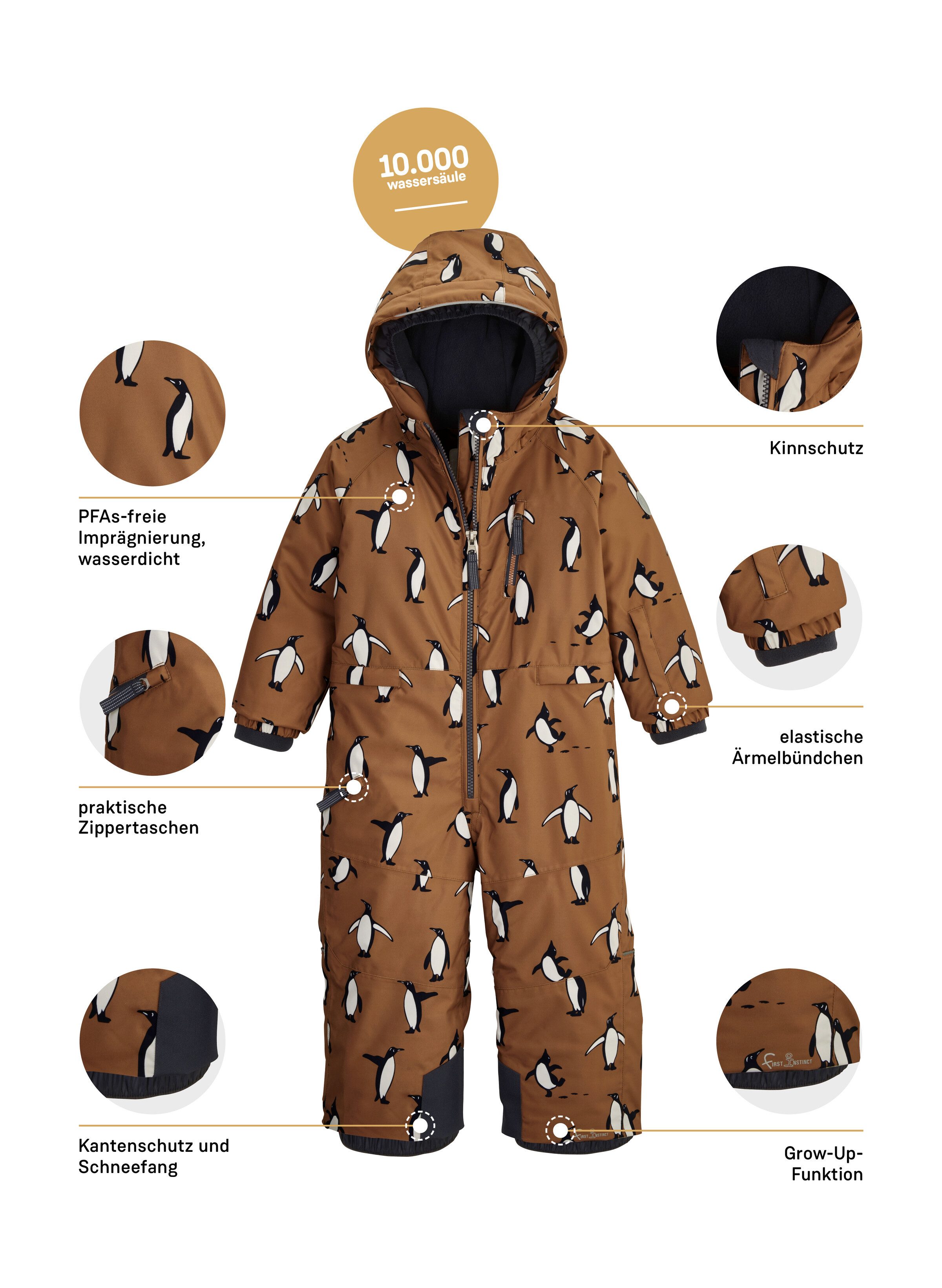 first instinct by killtec Jumpsuit FISW 26 MNS ONPC Waterdichte skioverall met Grow-Up-functie, reflecterende print