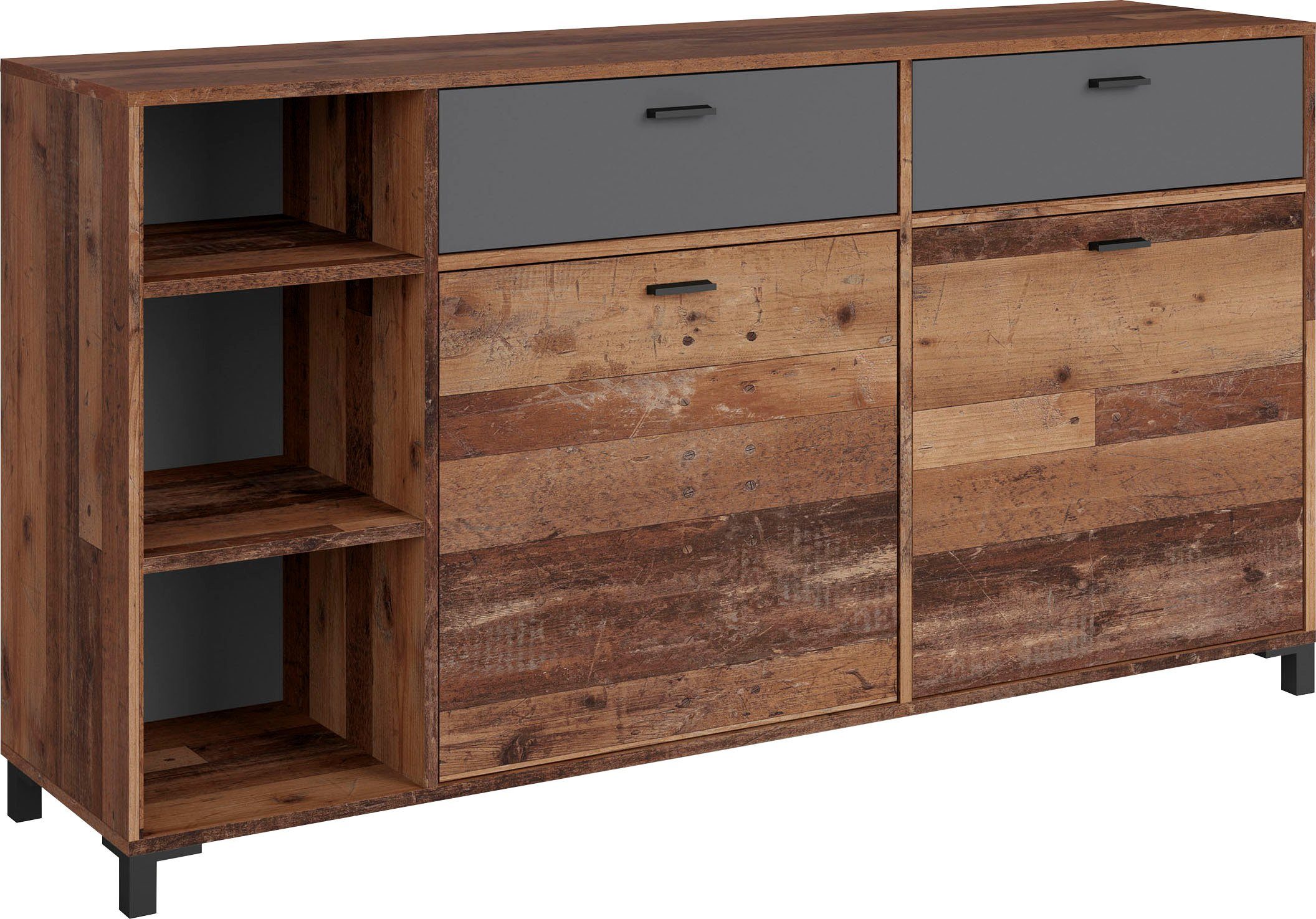 INOSIGN Dressoir Jackson Breedte 160 cm, met open rek dressoirs bruin
