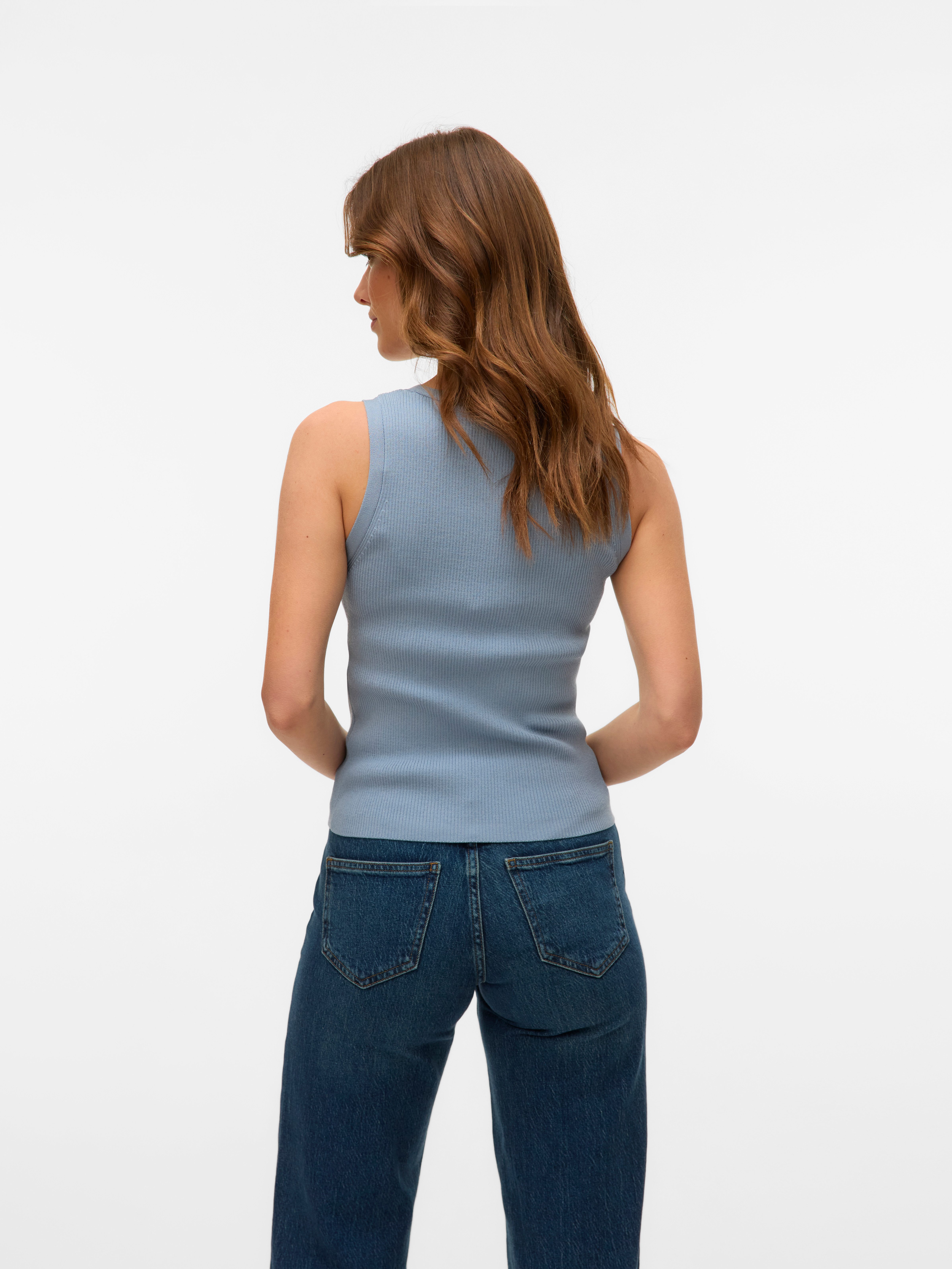 Vero Moda Gebreide top VMPOPPY SL SQUARE NECK TOP VMA NOOS