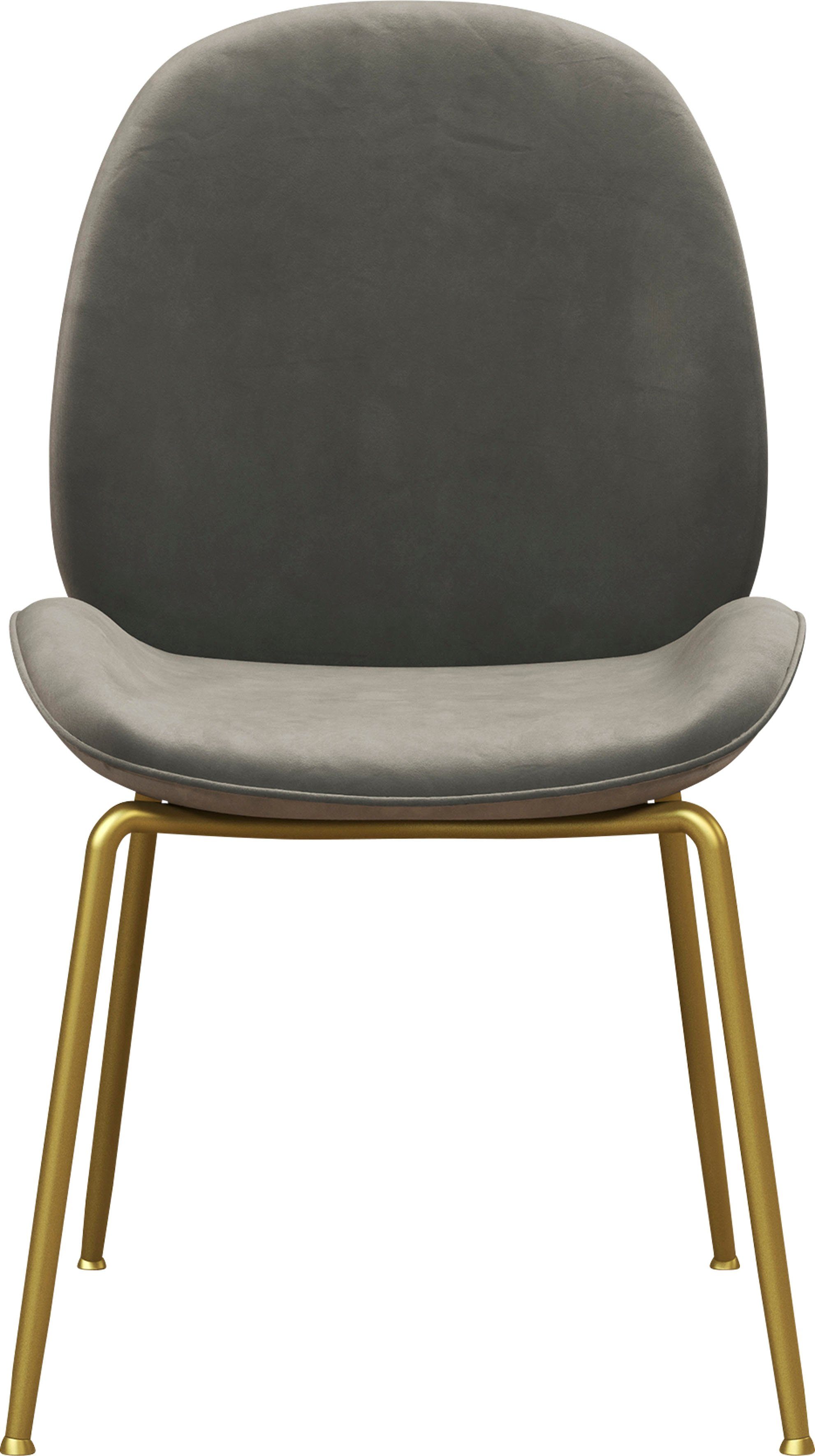 CosmoLiving by Cosmopolitan Eetkamerstoel Astor Zacht verdikte zitting en rugleuning, messingkleurig frame, zithoogte 47 cm (1 stuk)