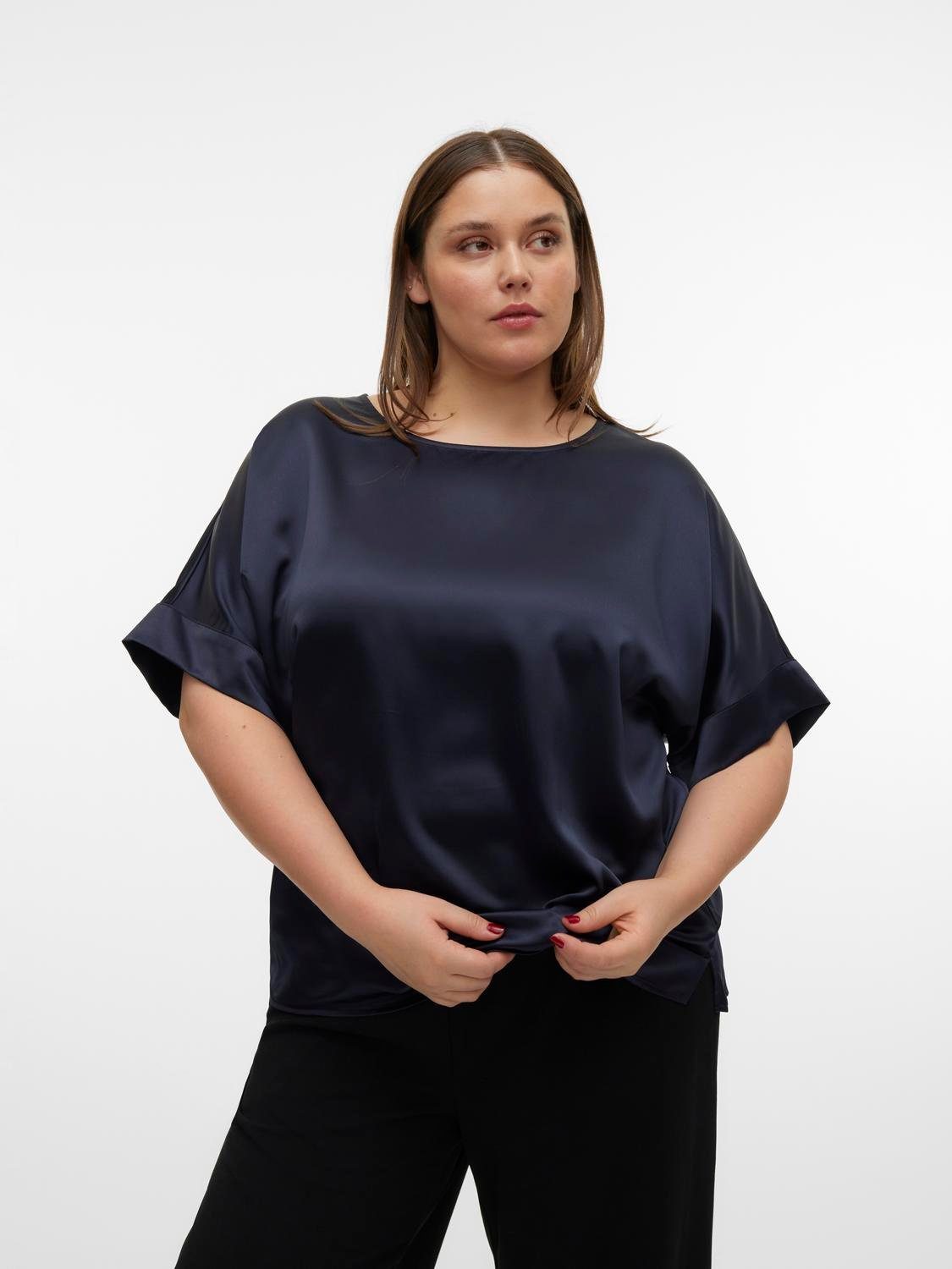 Vero Moda Curve Shirt VMCMERLE 2 4 O-NECK TOP WVN GA CUR