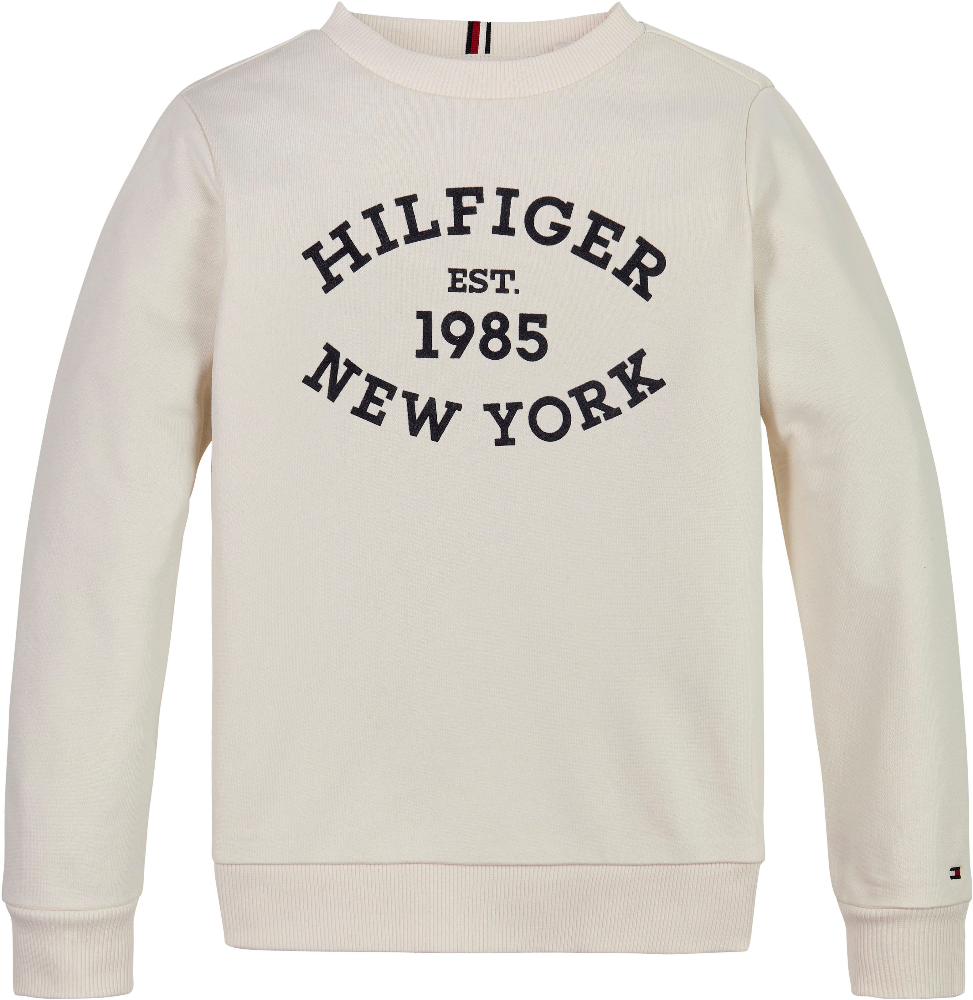 Tommy Hilfiger Sweatshirt MONOTYPE FLOCK REG SWEATSHIRT Kinderen tot 16 jaar met logo tekst