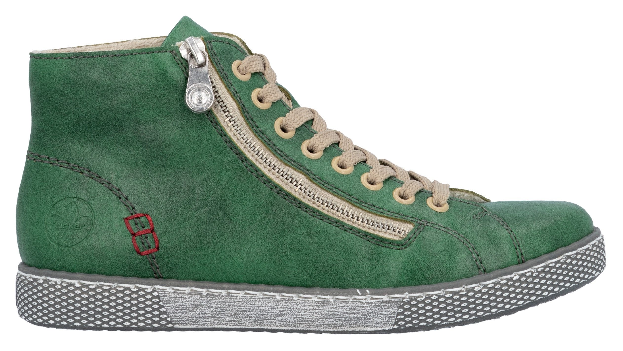 Rieker Hoge veterschoenen , veterschoen, casual laarzen met rits aan de buitenkant