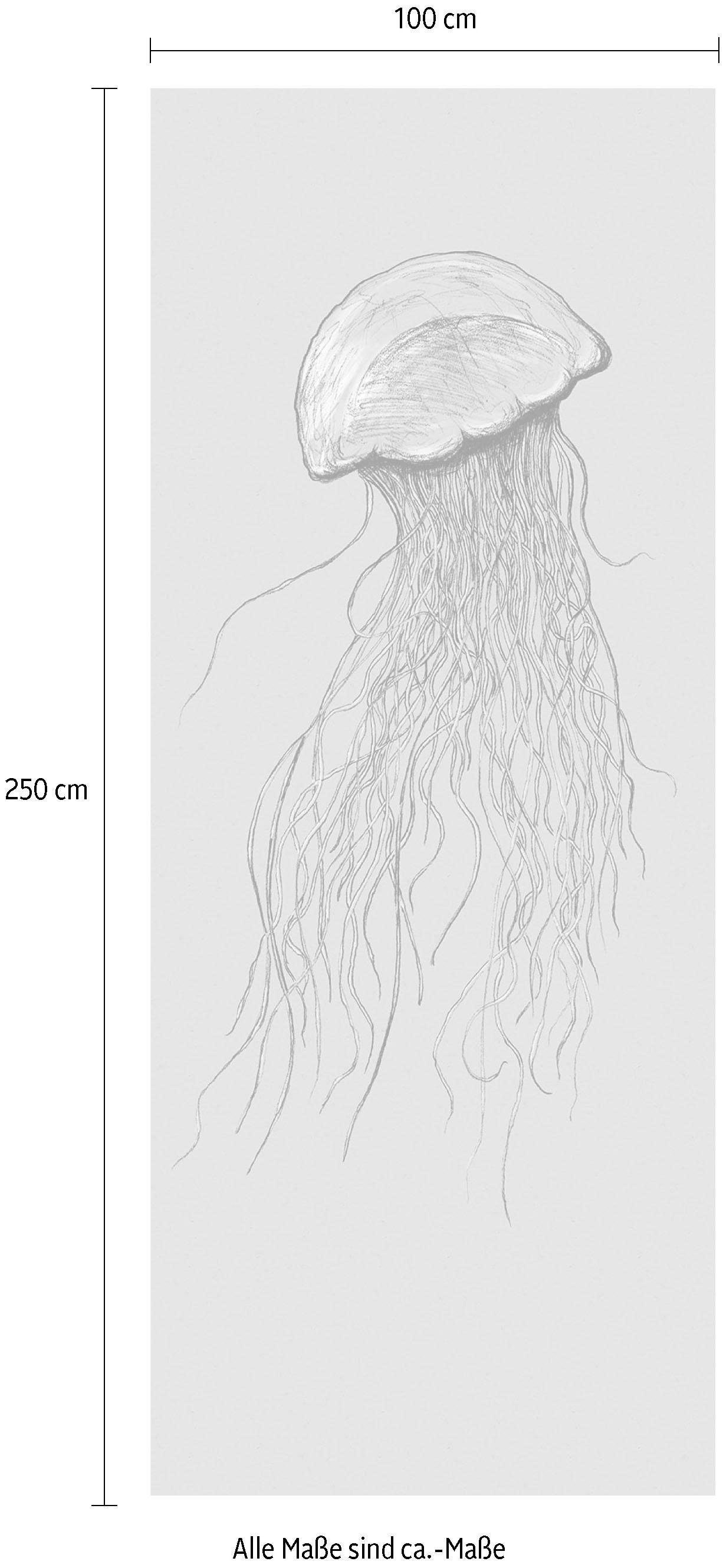 Komar Vliesbehang Digitale print vlies - Jellyfish Panel - Afmeting 100 x 250 cm (1 stuk)