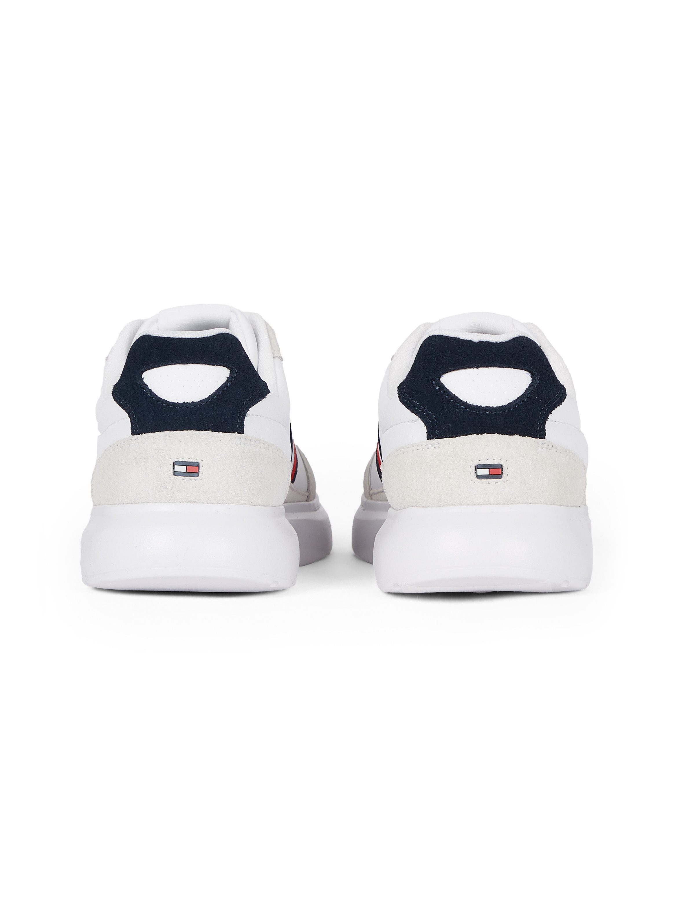 Tommy Hilfiger Sneakers met sleehak LIGHT CUPSOLE LTH MIX STRIPES , vrijetijdsschoen, lage schoen, veterschoen met zijstrepen