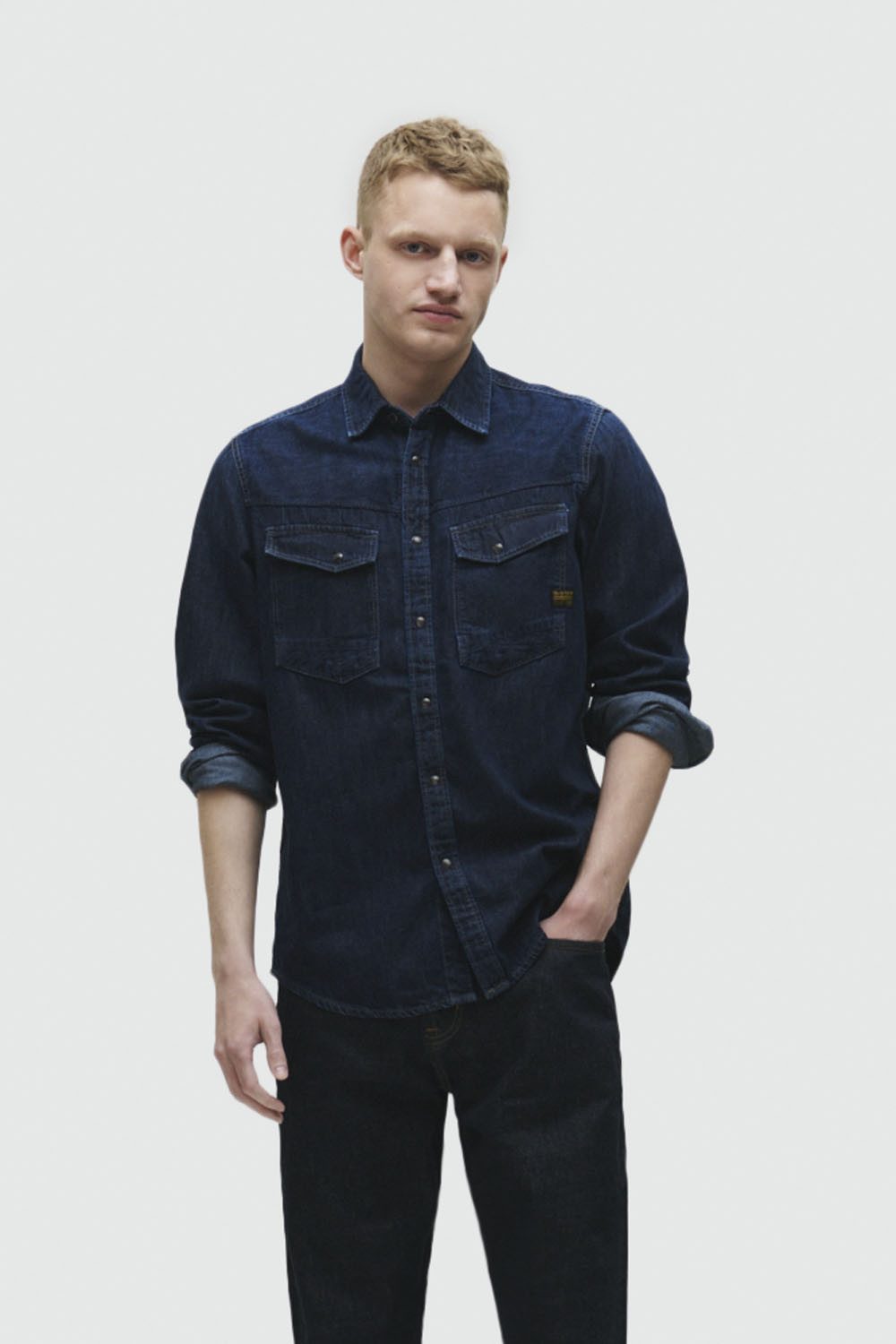 G-Star RAW Jeans overhemd Dakota Slim heren denim overhemden maat S blauw