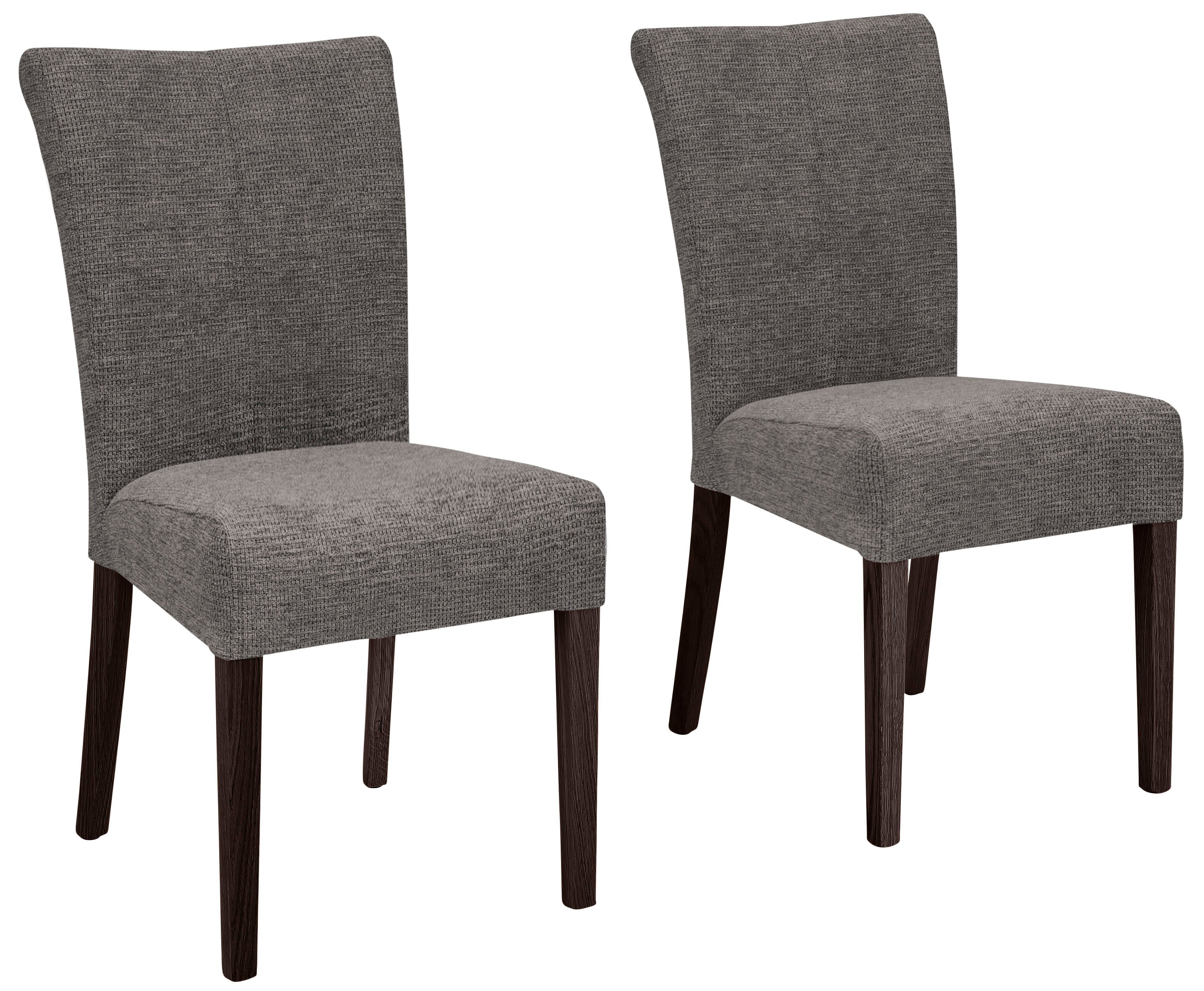 Home affaire Eetkamerstoel Queen Poten van massief beuken, wengée gelakt, gestoffeerde stoel (set) 4 poot stoelen bruin