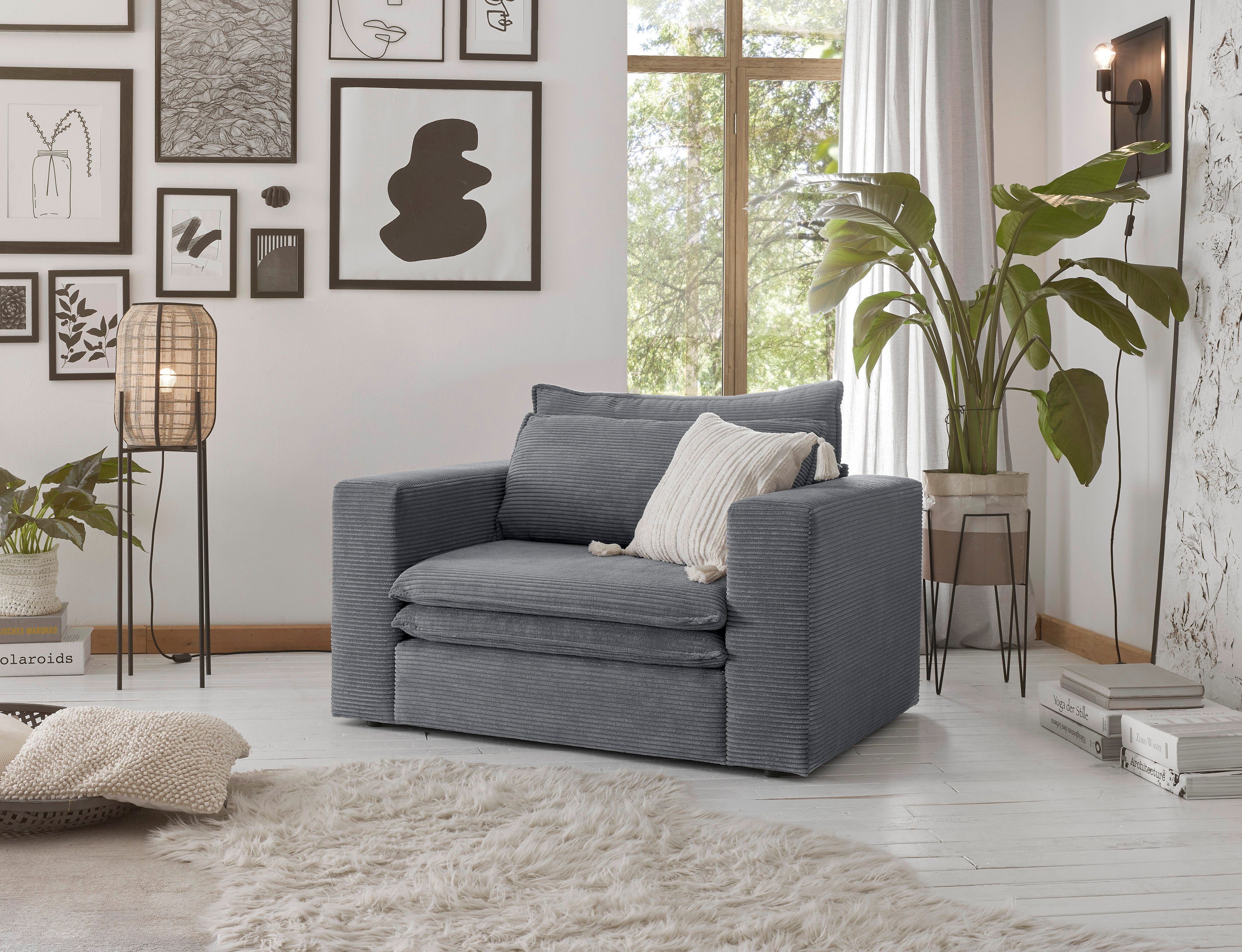 Places of Style Loveseat PIAGGE Hoogwaardige cord, trendy loveseat