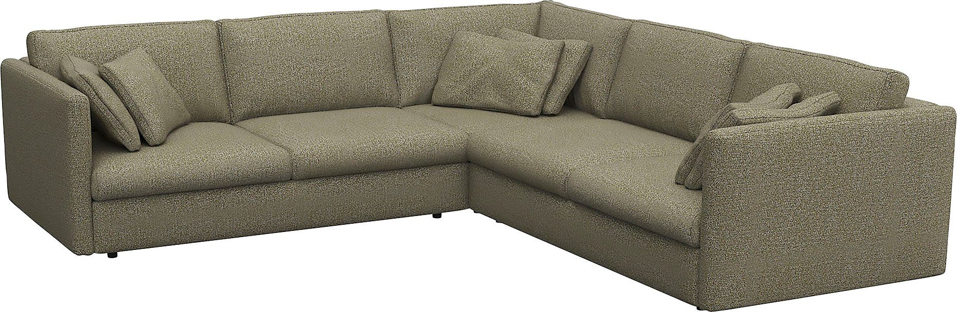 FLEXLUX Hoekbank Lovane gelijkzijdig, comfortabel en comfortabel Zacht en zeer comfortabel, grote zitdiepte op koudschuim, inclusief sierkussen