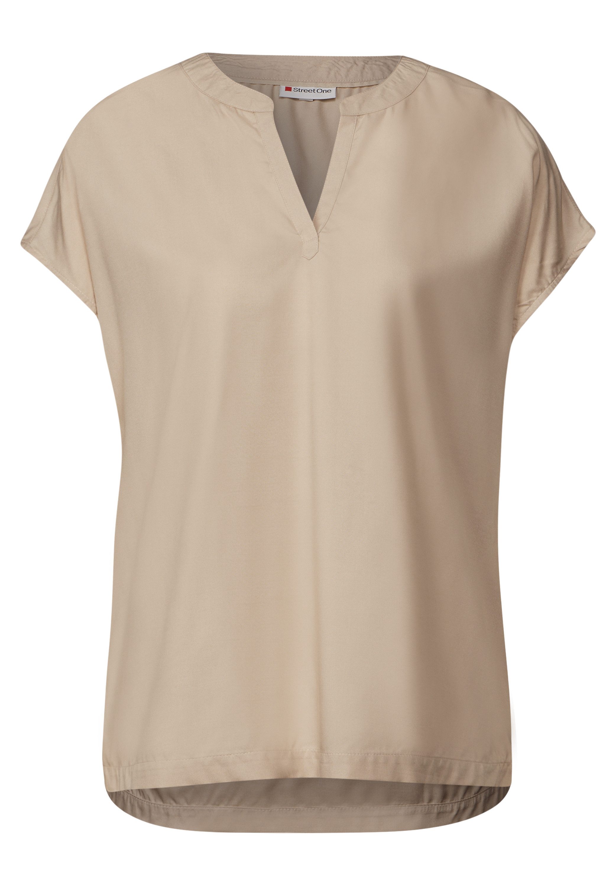 STREET ONE Blouse met korte mouwen Hals met split