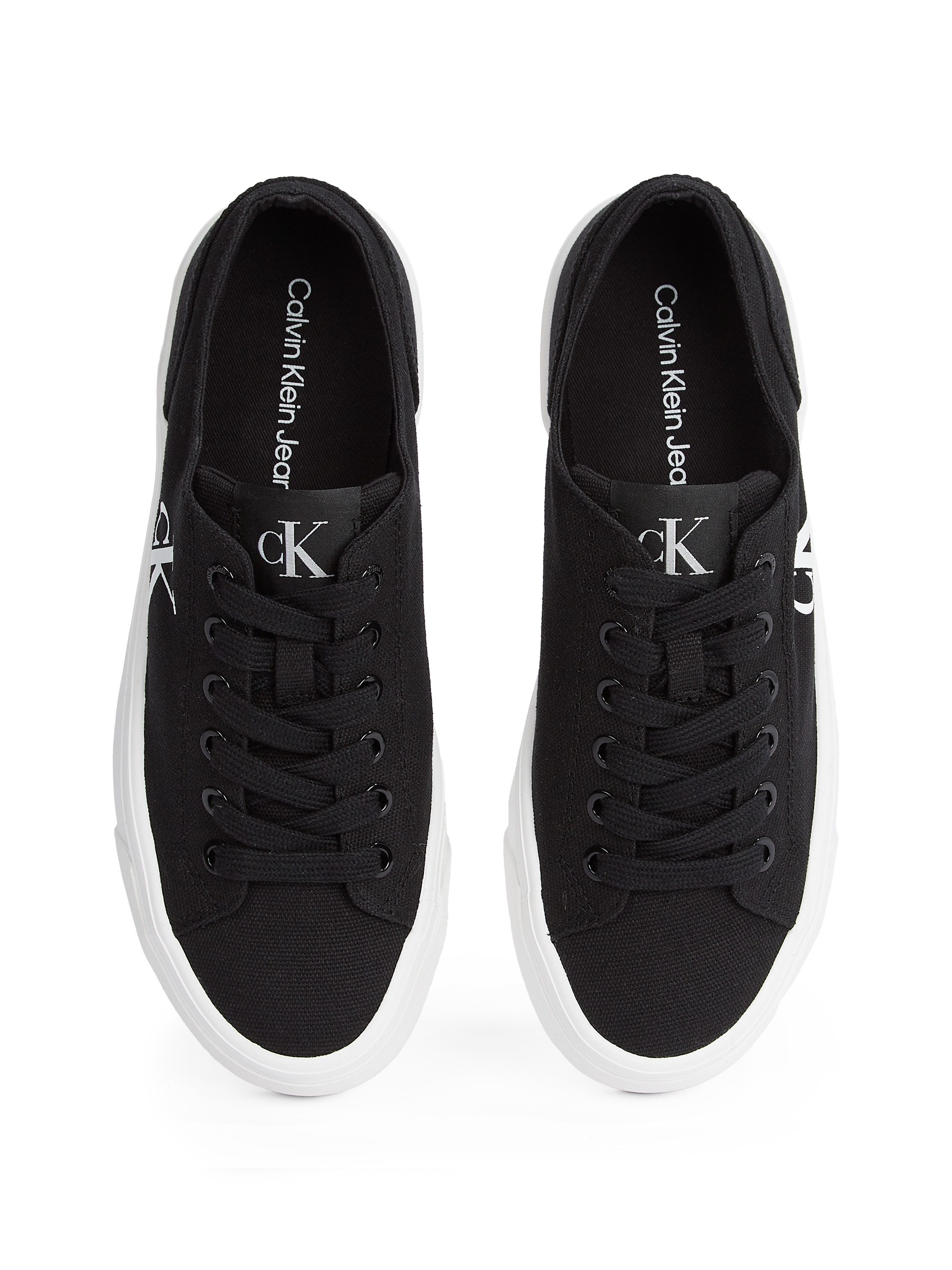 Calvin Klein Plateausneakers VULC FLATFORM LOW CV MG veterschoenen, vrijetijdsschoen, lage schoen met zijlogo