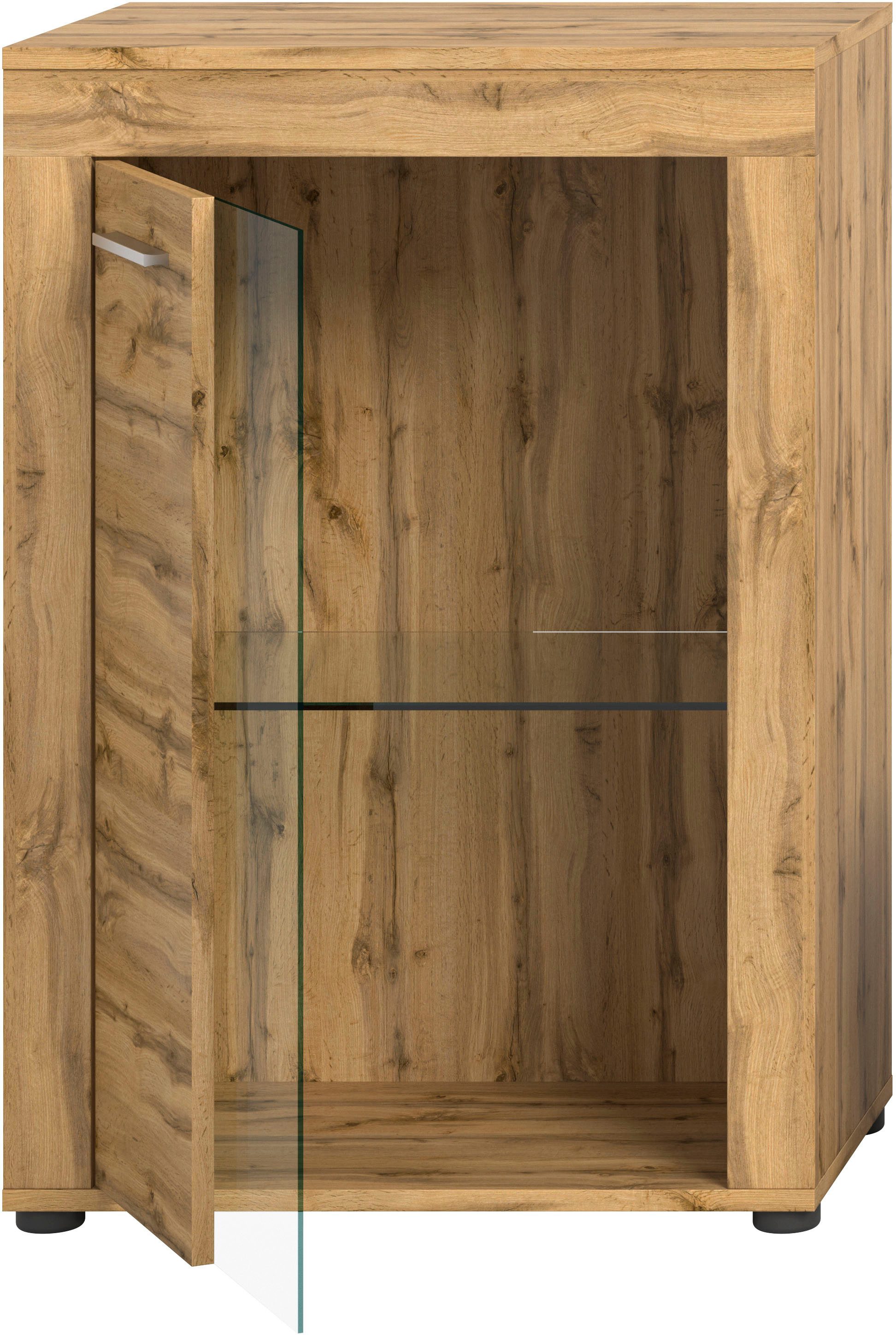 INOSIGN Vitrinekast Aosta, breedte 60 cm, staand of hangend, in verschillende kleuren Deurafdichting verwisselbaar, 1 glazen inlegvloer, hangvitrine, staande vitrine