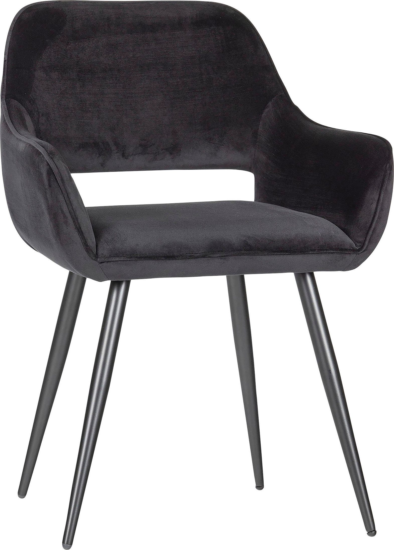 WOOOD Eetkamerstoel Jel gevoerd, 4-poots onderstel, h 80 cm x b 60 cm (2 stuks)