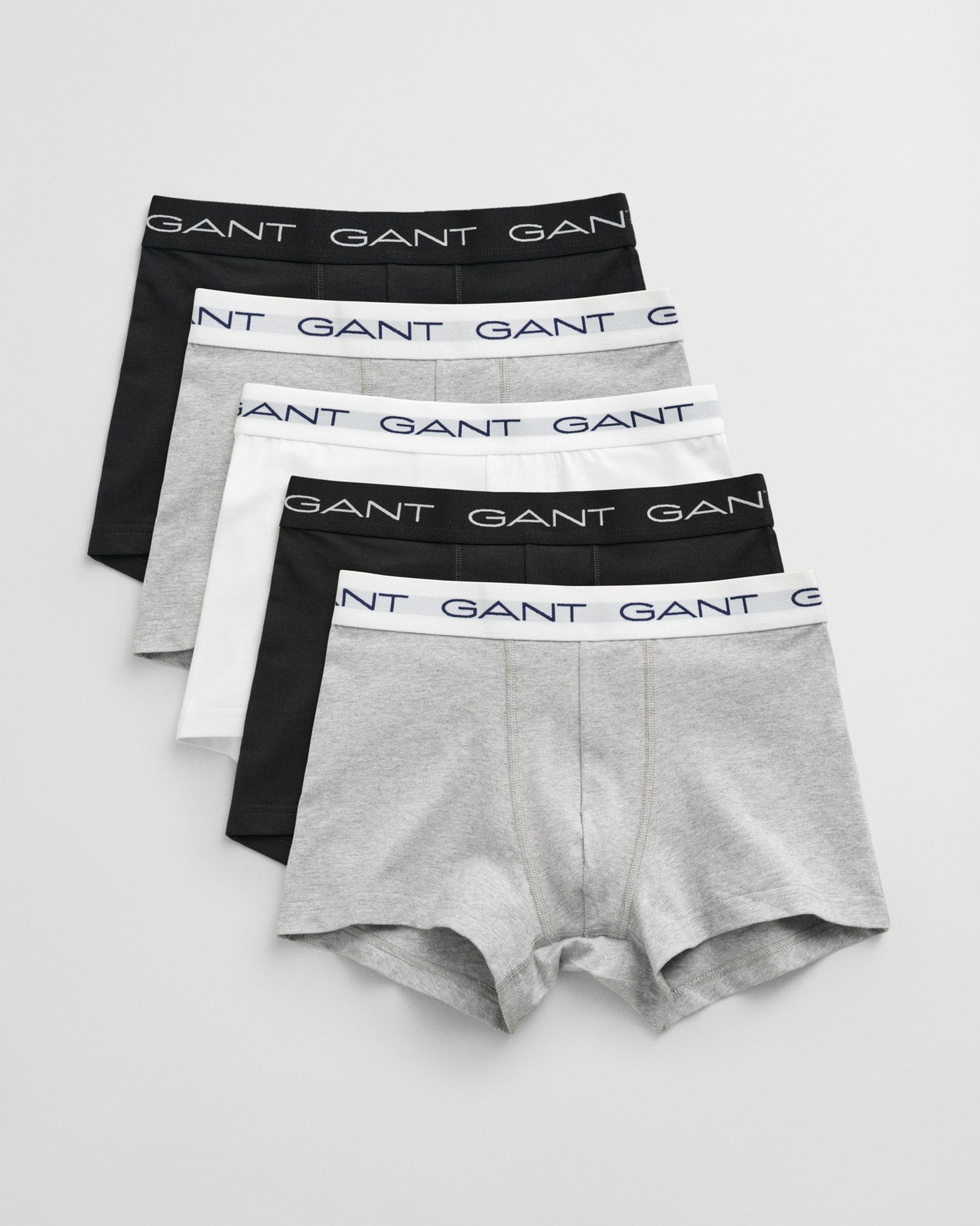 Gant Boxershort TRUNK 5-PACK met elastische gant-logobund (set, 5 stuks, 5) heren wijde boxershorts maat S grijs