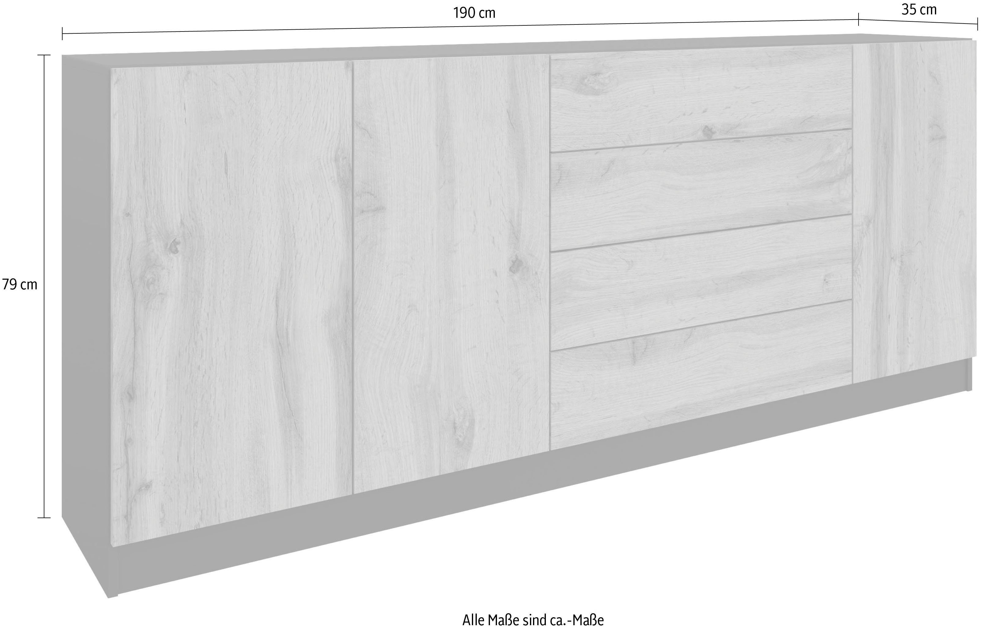 borchardt Möbel Dressoir Vaasa Breedte 190 cm