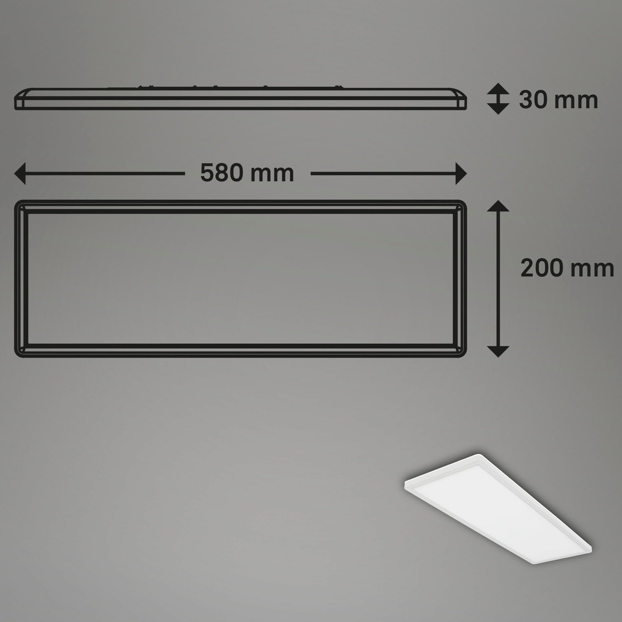 Briloner Leuchten Led-paneel SLIM Plafondlamp, ultraflauw, backlight effect, woonkamer, slaapkamer