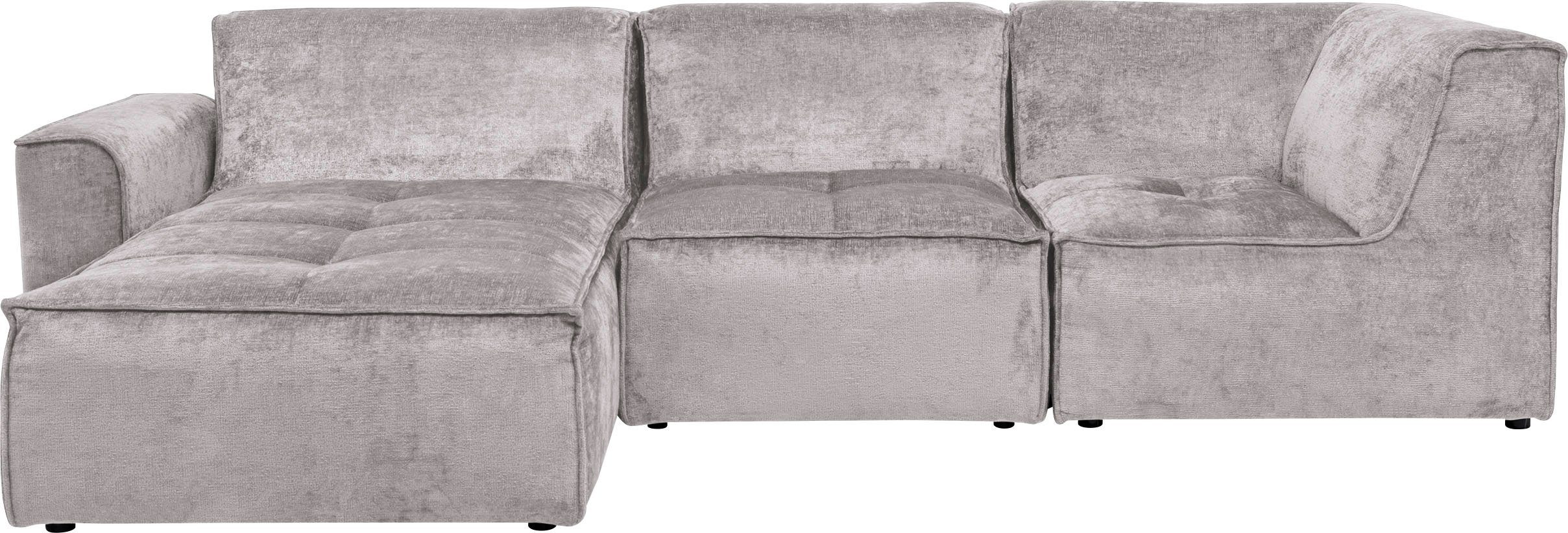RAUM.ID Hoekbank Monolid L-vorm Afzonderlijke module voor combinatie op maat, bekleding in teddy-look (4-delig)