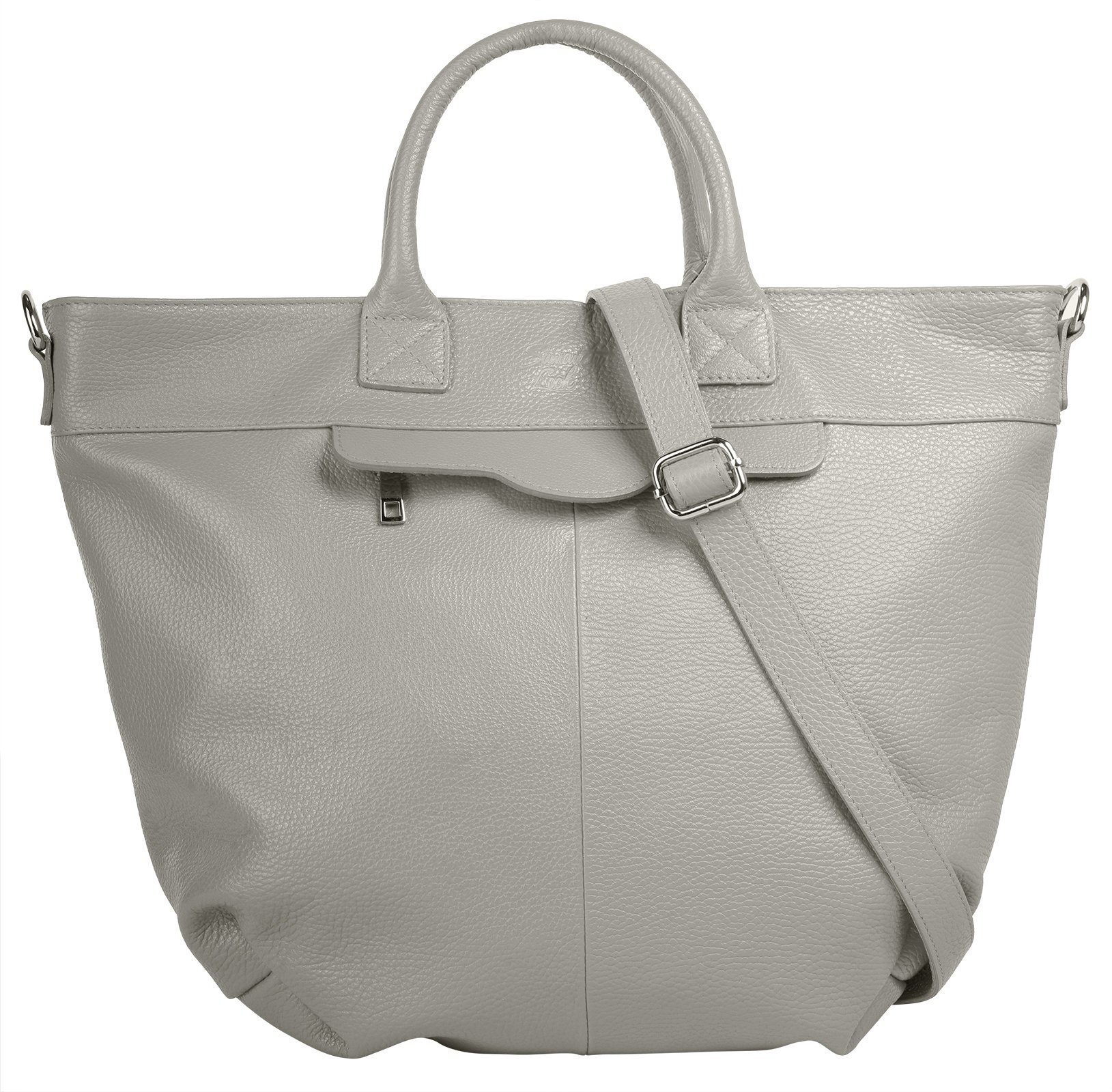 Samantha Look Tas echt leer, made in italy dames tassen grijs
