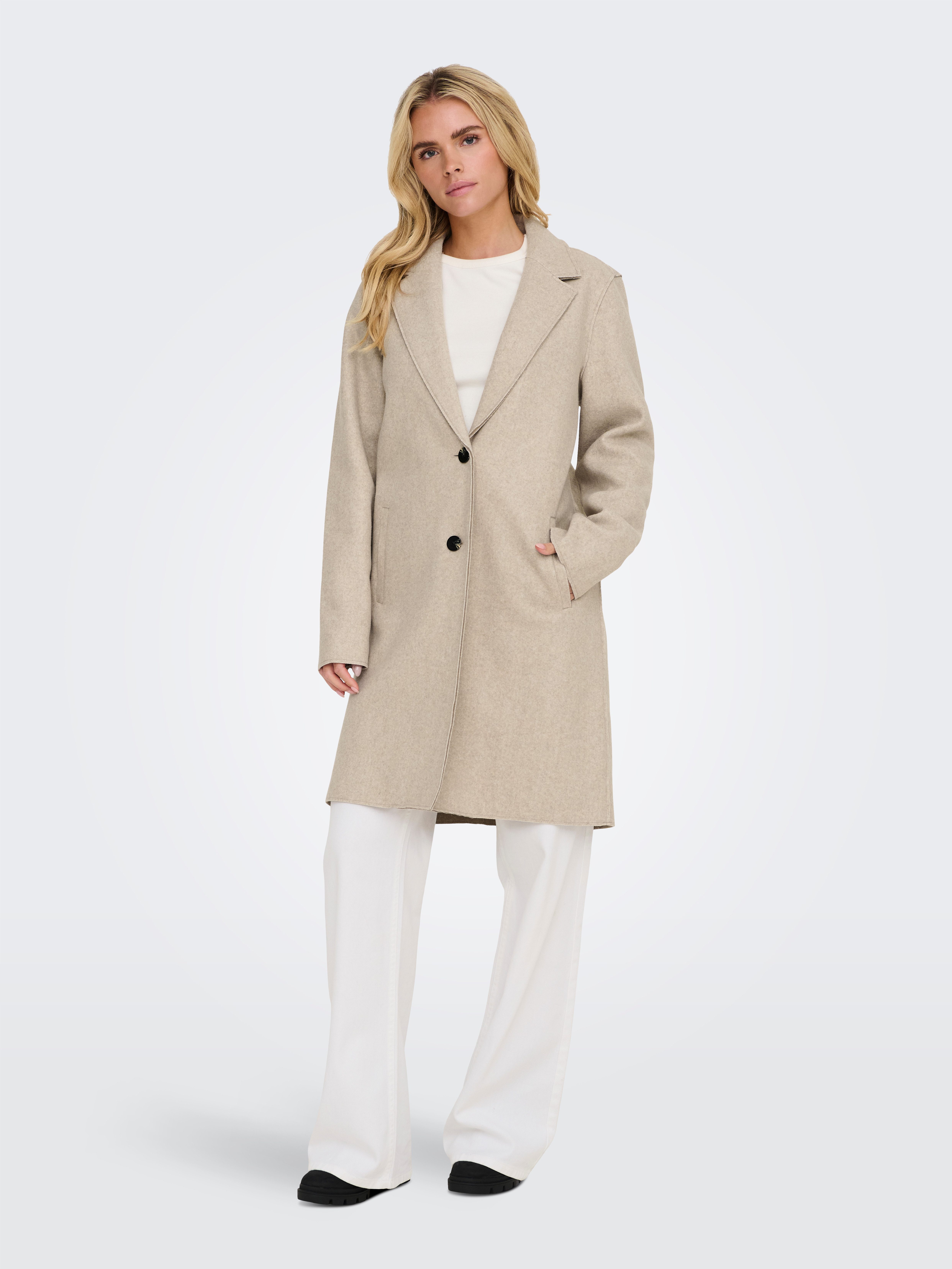 Only Lange jas ONLCARRIE BONDED COAT OTW NOOS