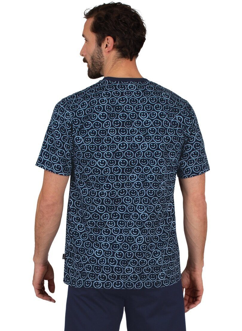 Trigema T-shirt TRIGEMA T-shirt met vriendelijk smiley-motief (1-delig)