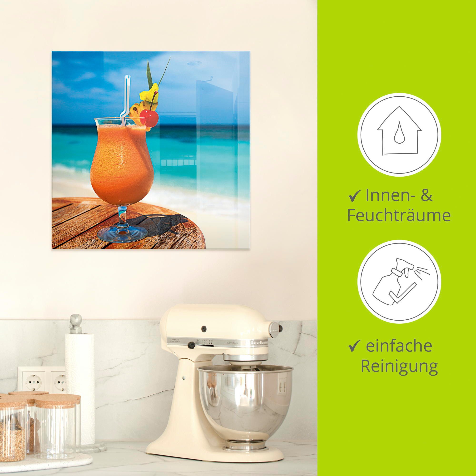 Artland Print op glas Bokaal met fruitcocktail