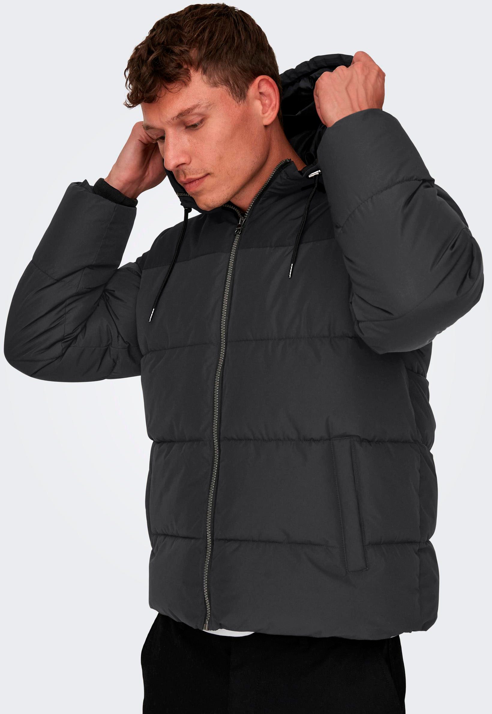 ONLY & SONS Gewatteerde jas ONSMARLON LIFE HOOD PUFFER JACKET OTW VD