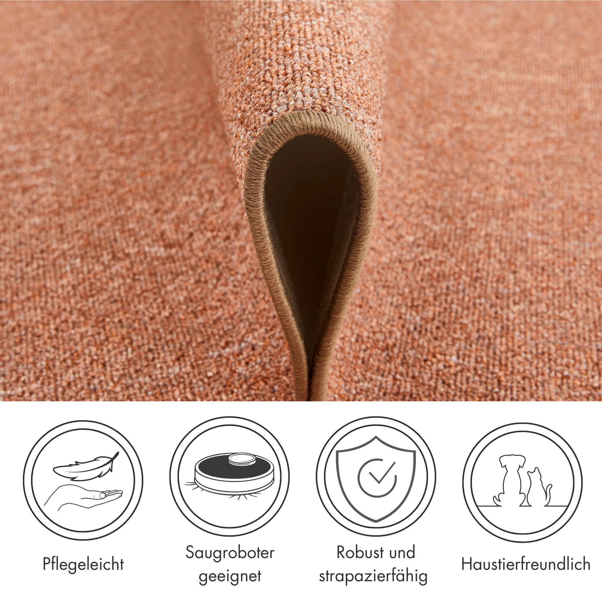 Andiamo Vloerkleed Luton, Made in Germany gemêleerde look, ideaal in de woonkamer & slaapkamer