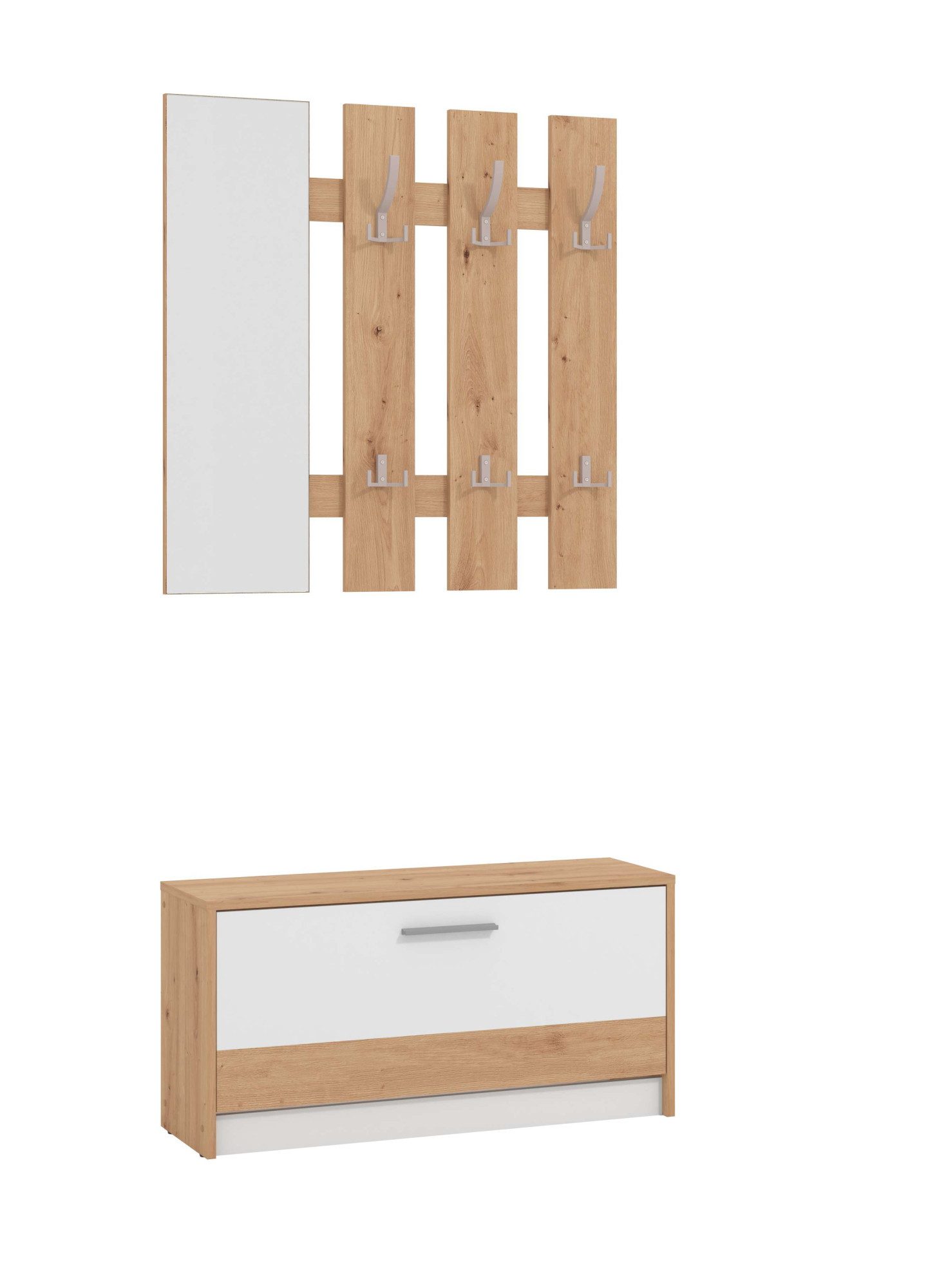 INOSIGN Halmeubelset Rimini, Set 2-delig bestaande uit een garderobepaneel en schoenenkast (2-delig)
