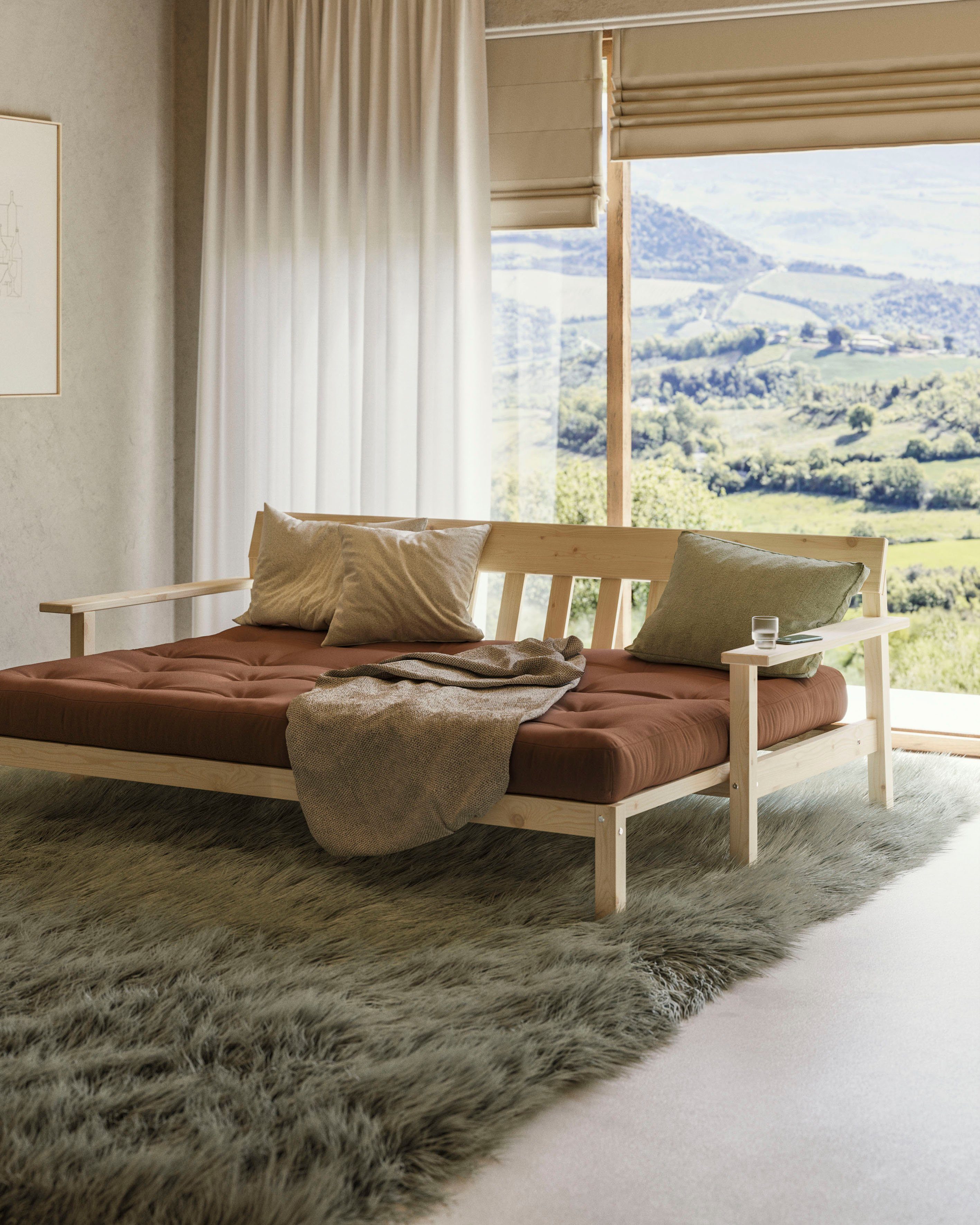 Karup Slaapbank Unwind Met houtstructuur, incl. futonmatras, ligoppervlak 130x190 cm