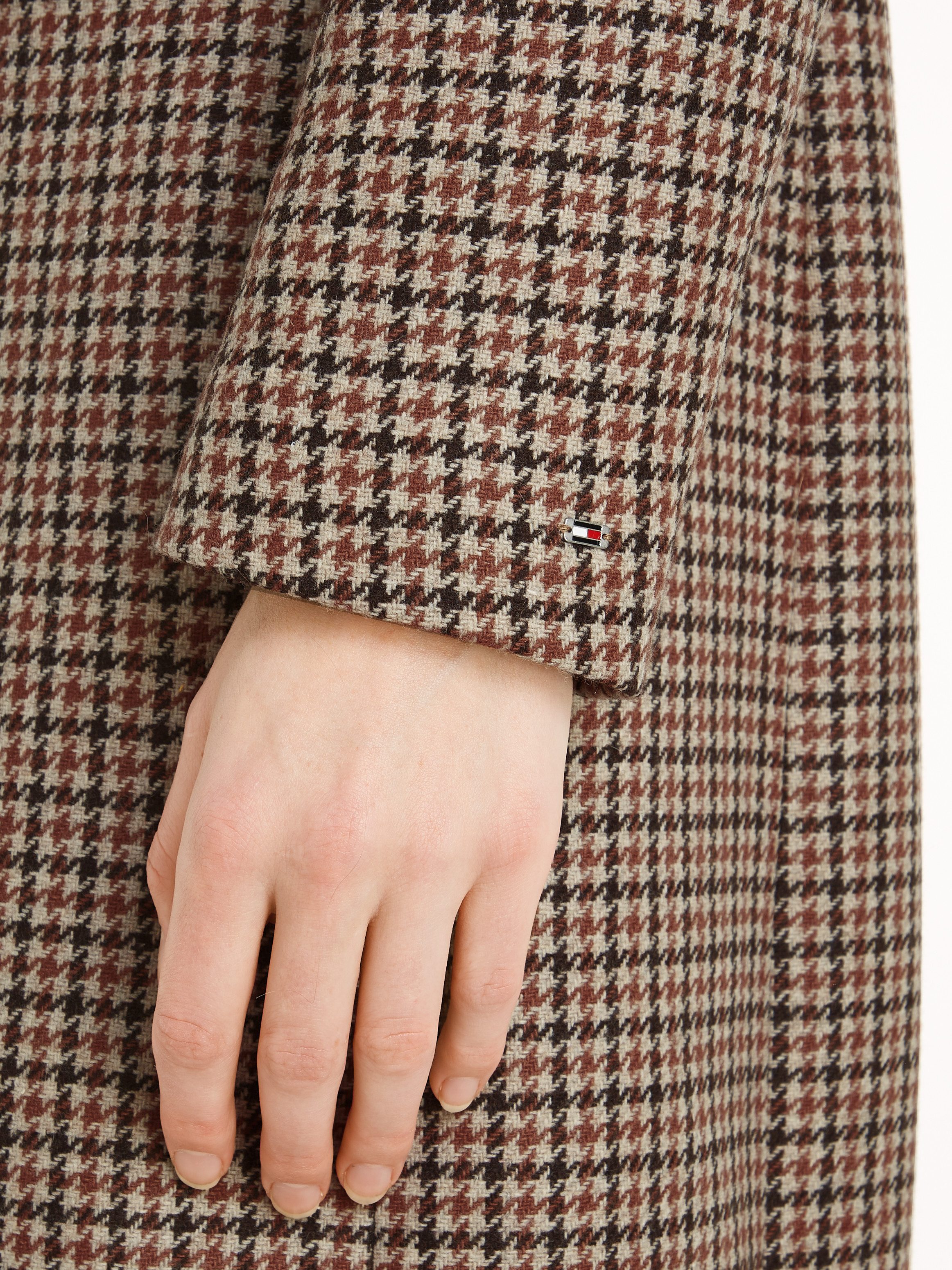 Tommy Hilfiger Korte jas WOOL BLEND CLASSIC CHECK COAT