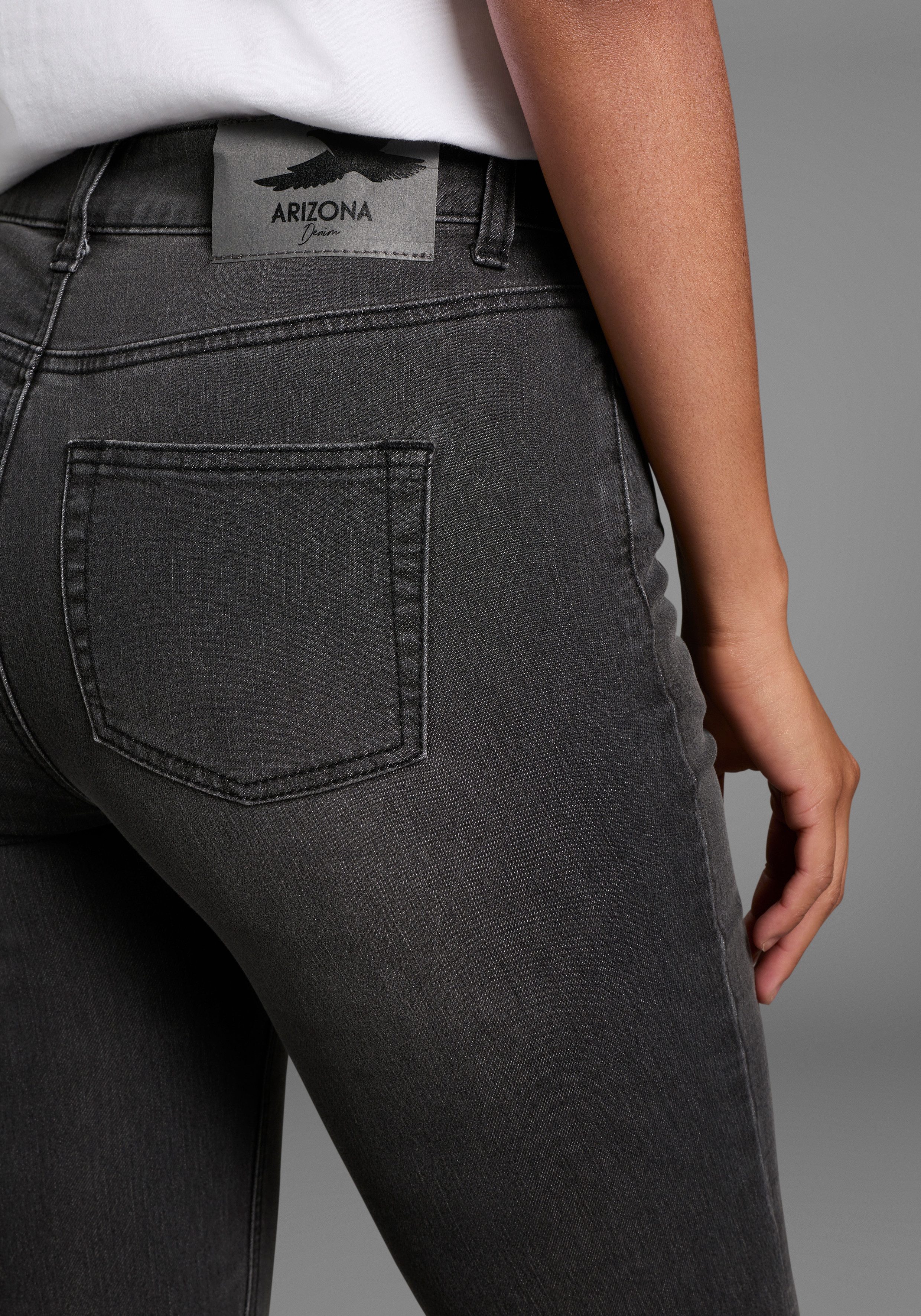 Arizona Bootcut jeans Shaping elastische pasvorm, bootcut-pasvorm, used-wassing, hoge taille