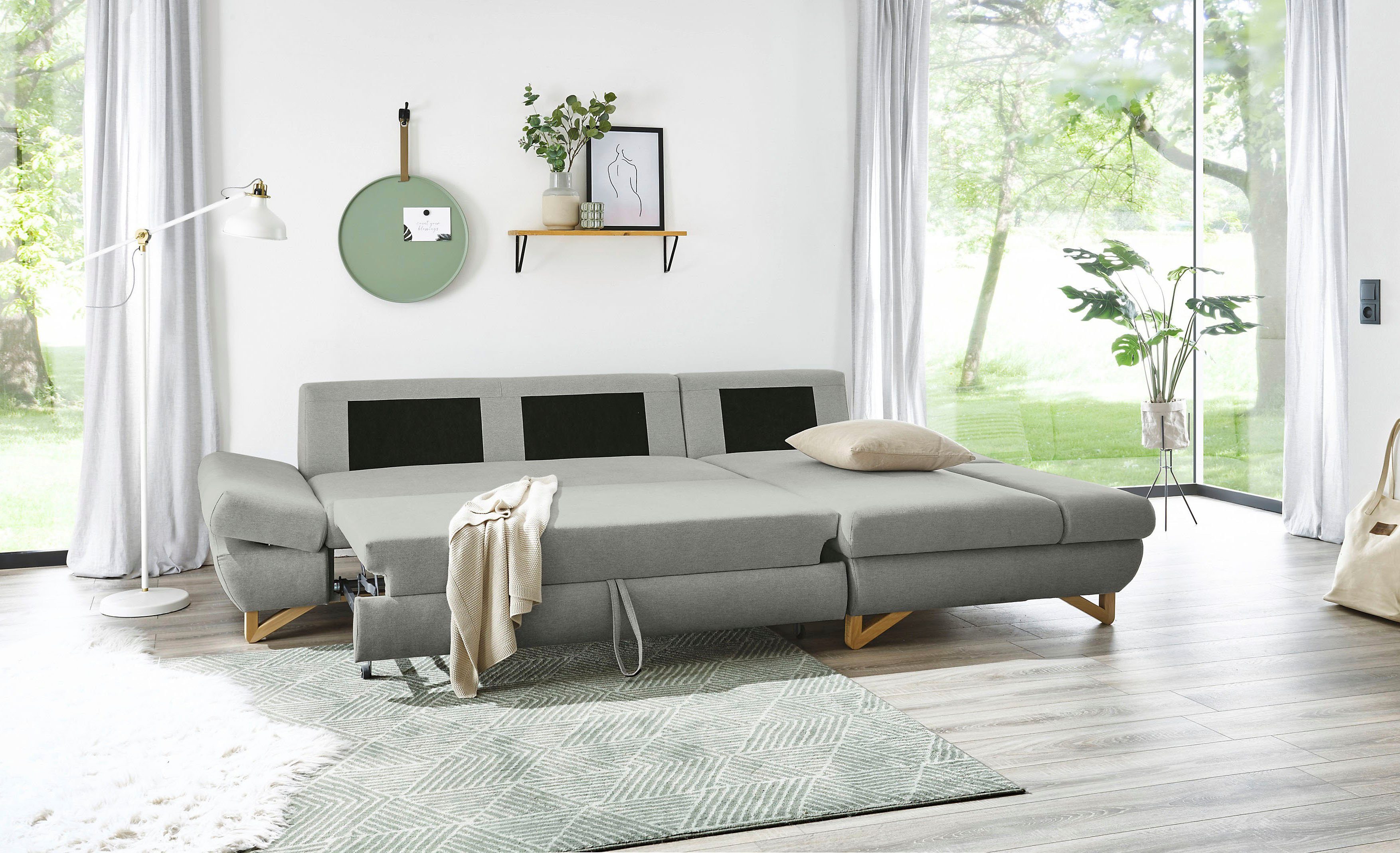 INOSIGN Slaapbank City/Giron comfortabele slaapbank (ligoppervlak 245 x 138 cm) en bedlade