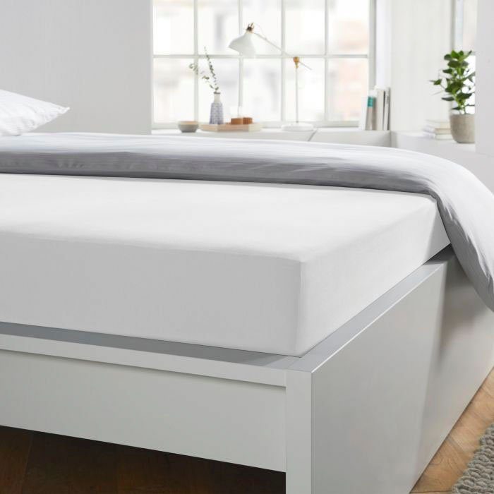 Schlafgut Hoeslaken Mako-jersey van 100% katoen, bedlakens voor matrassen tot 20 cm hoogte, in 90x200, 140x200 of 180x200 cm (1 stuk)