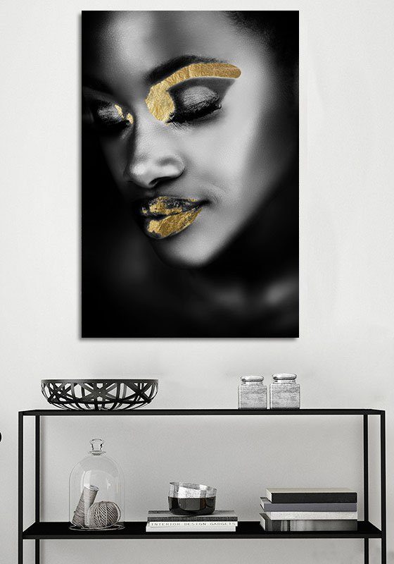 queence Artprint op acrylglas Chepre met de hand ingewerkte bladgoud applicaties (1 stuk)