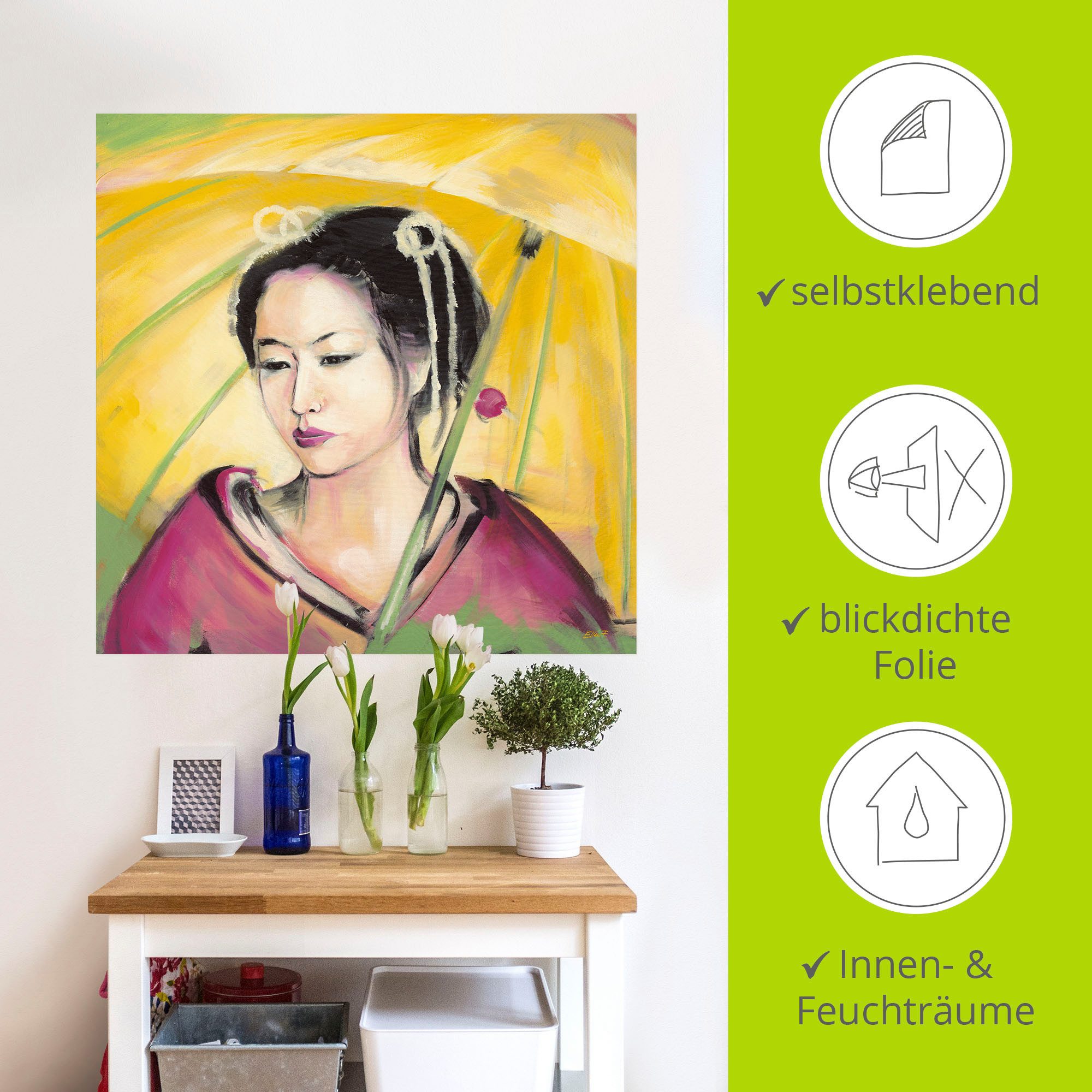 Artland Artprint Geisha als artprint op linnen, muursticker in verschillende maten