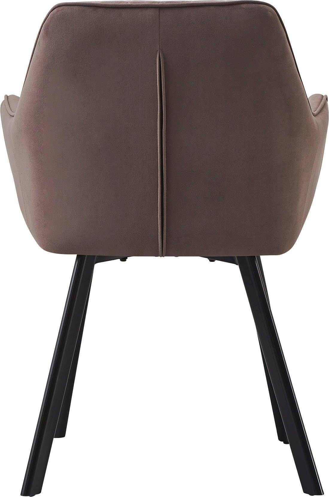 SalesFever Stoel met armleuningen met ruitstiksel (set, 2 stuks)