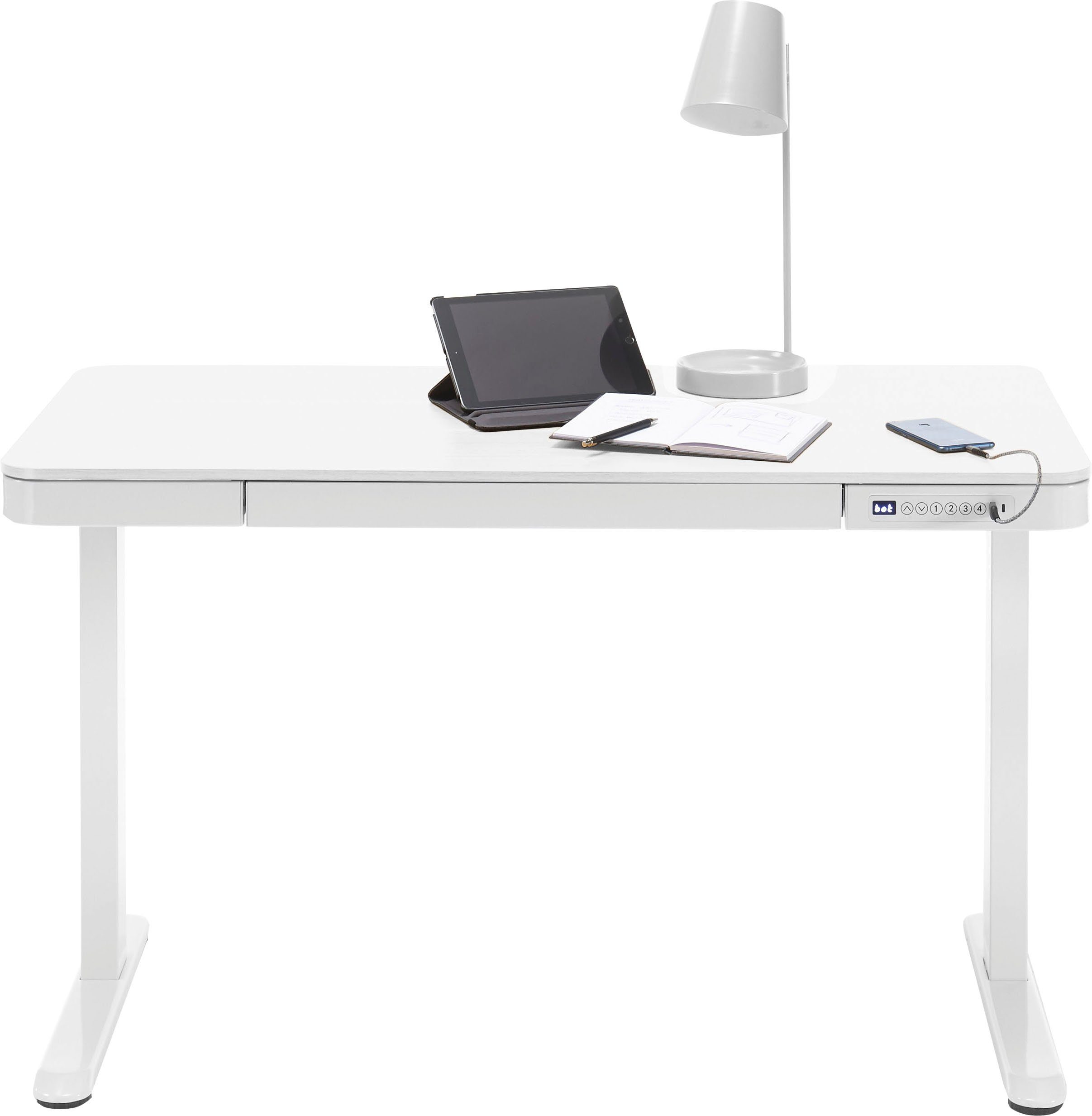 MCA furniture Bureau Barco elektrisch in hoogte verstelbaar van 72-122 cm, breedte 120 cm