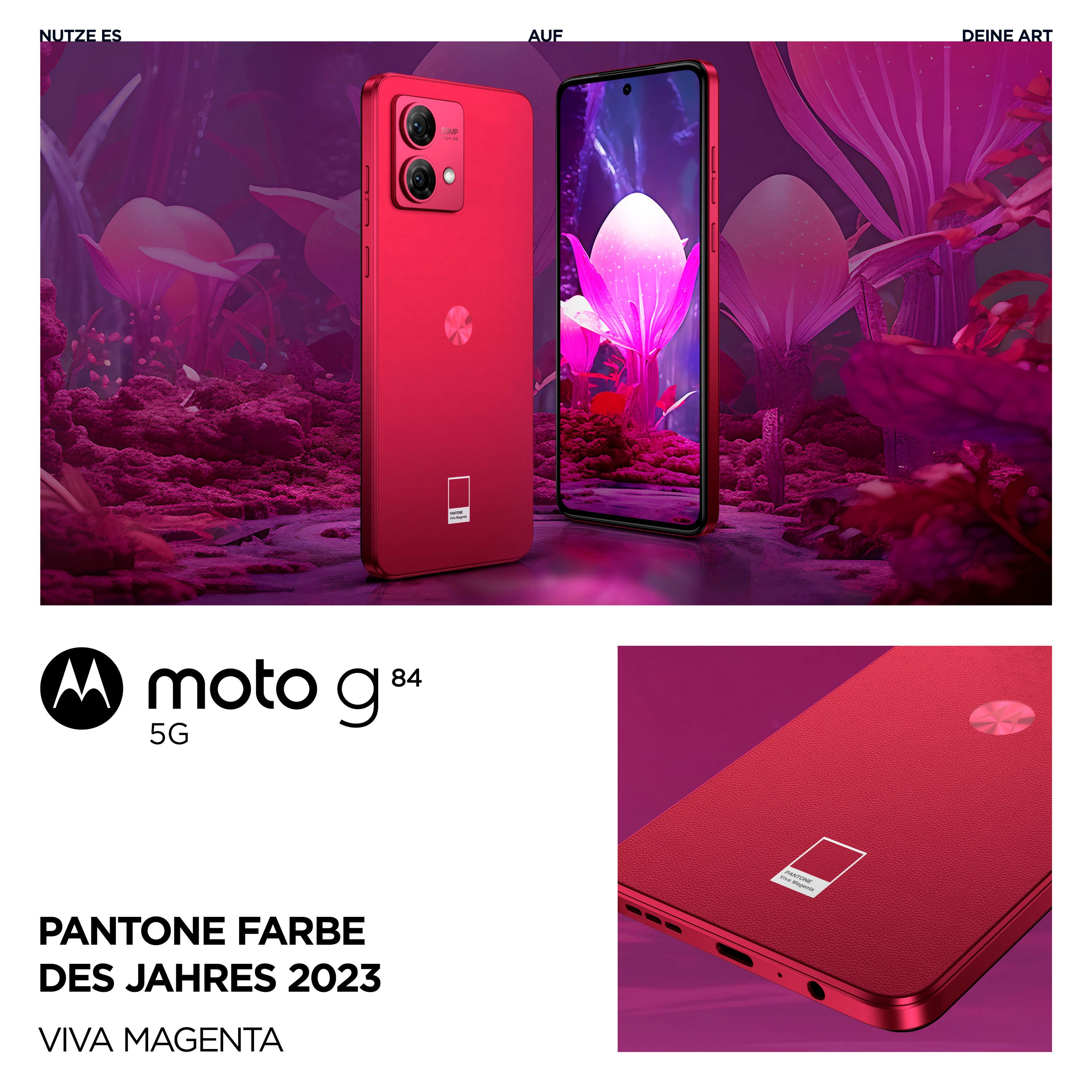 Motorola Smartphone Moto g84 5G, 256 GB, 2 sleuven voor sim/geheugen of sim/sim