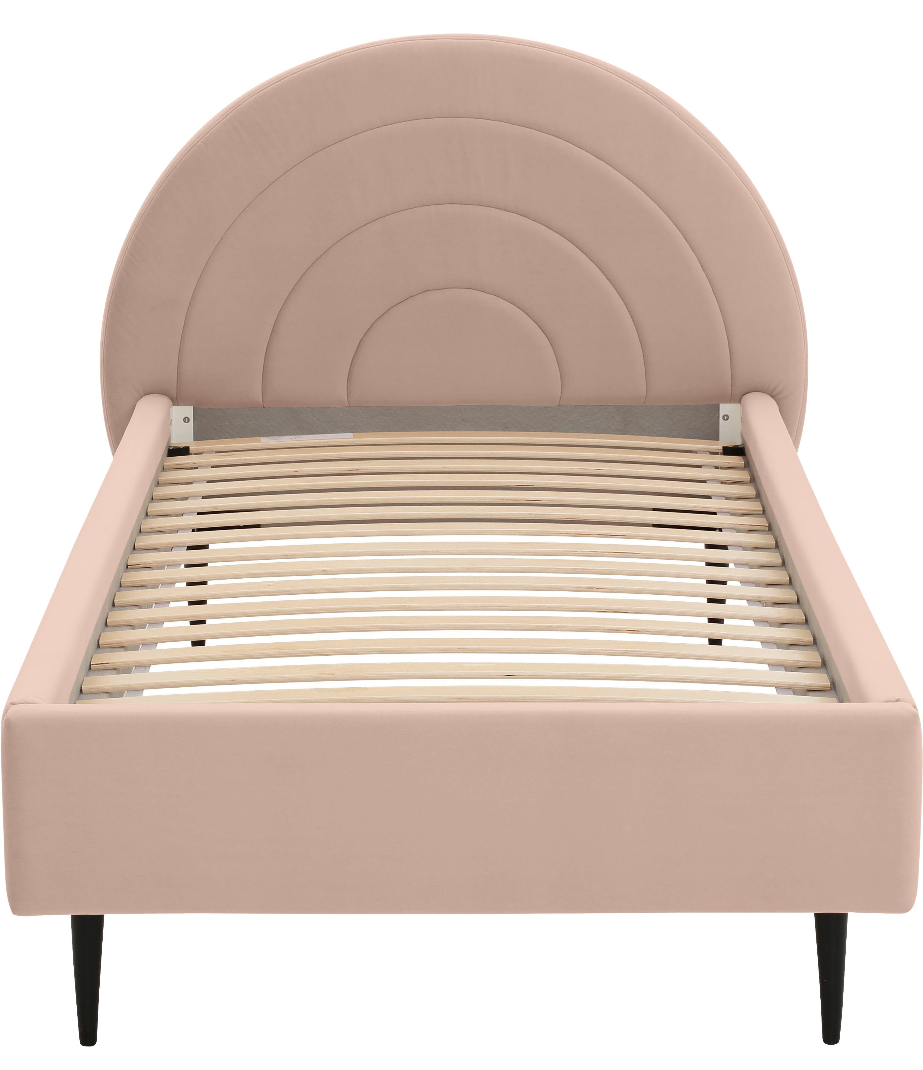 Lüttenhütt Gestoffeerd bed Femmy prettig bekleed hoofdbord met decoratief regenboogmotief