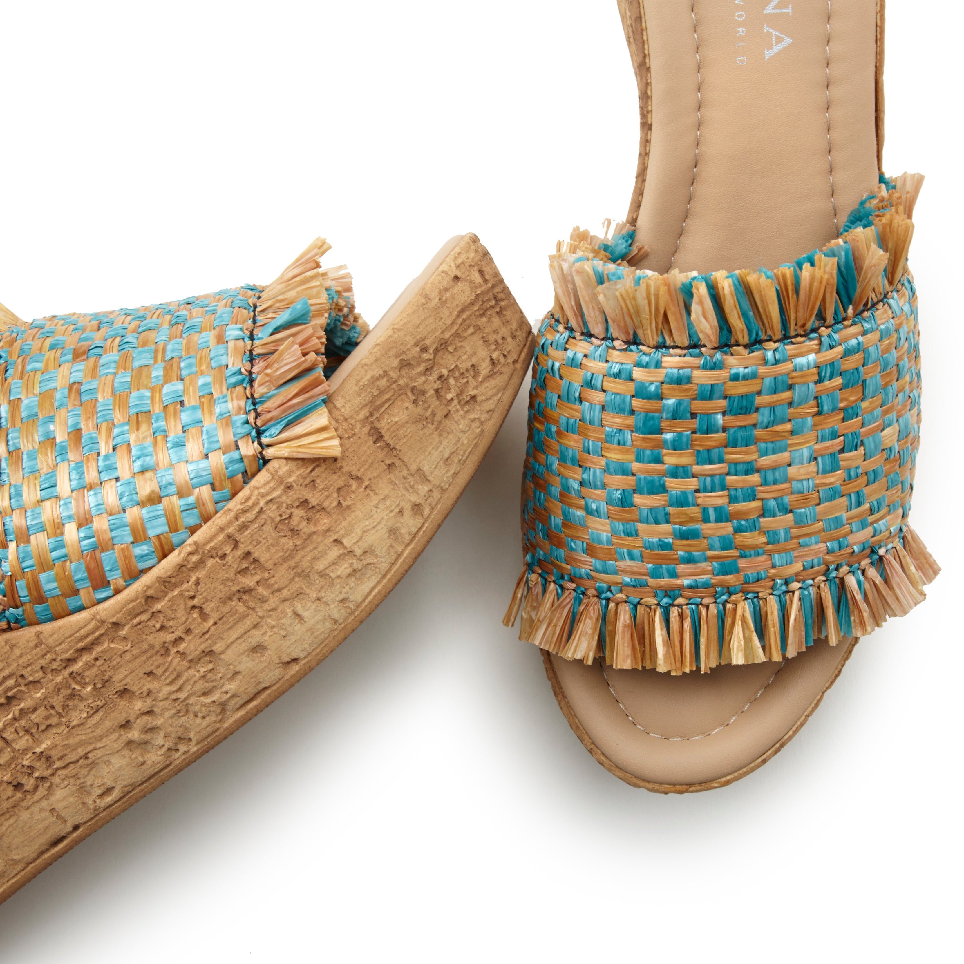 Lascana Slippers Mule, sandaal, open schoen met comfortabele sleehak in bamboe-optiek