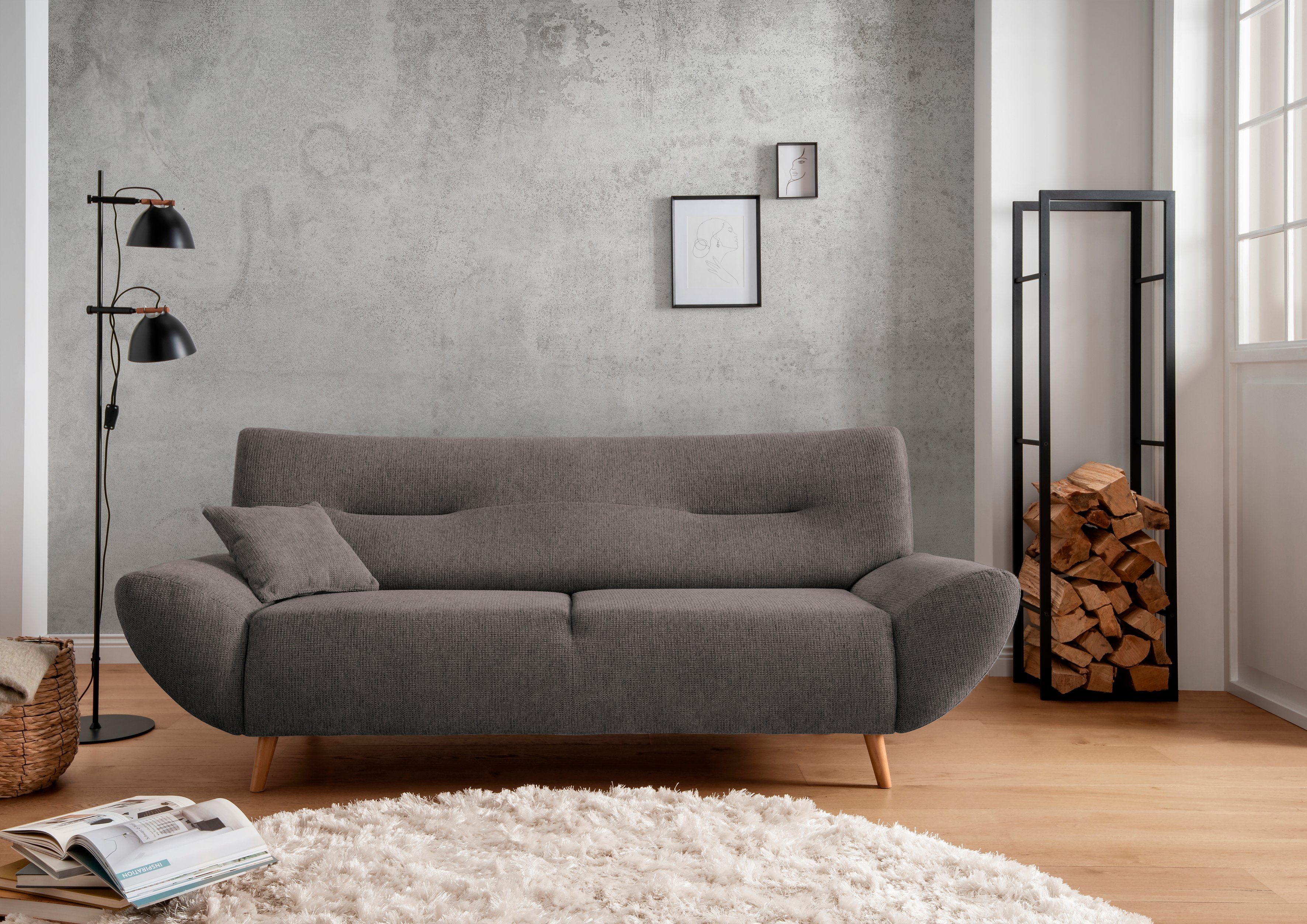 INOSIGN Zithoek Drago, modern en tijdloos, actuele vormtaal, comfortabel leverbaar als fauteuil/hoekbank, diverse stoffen, incl. 2 sierkussens (set, 2-delig)