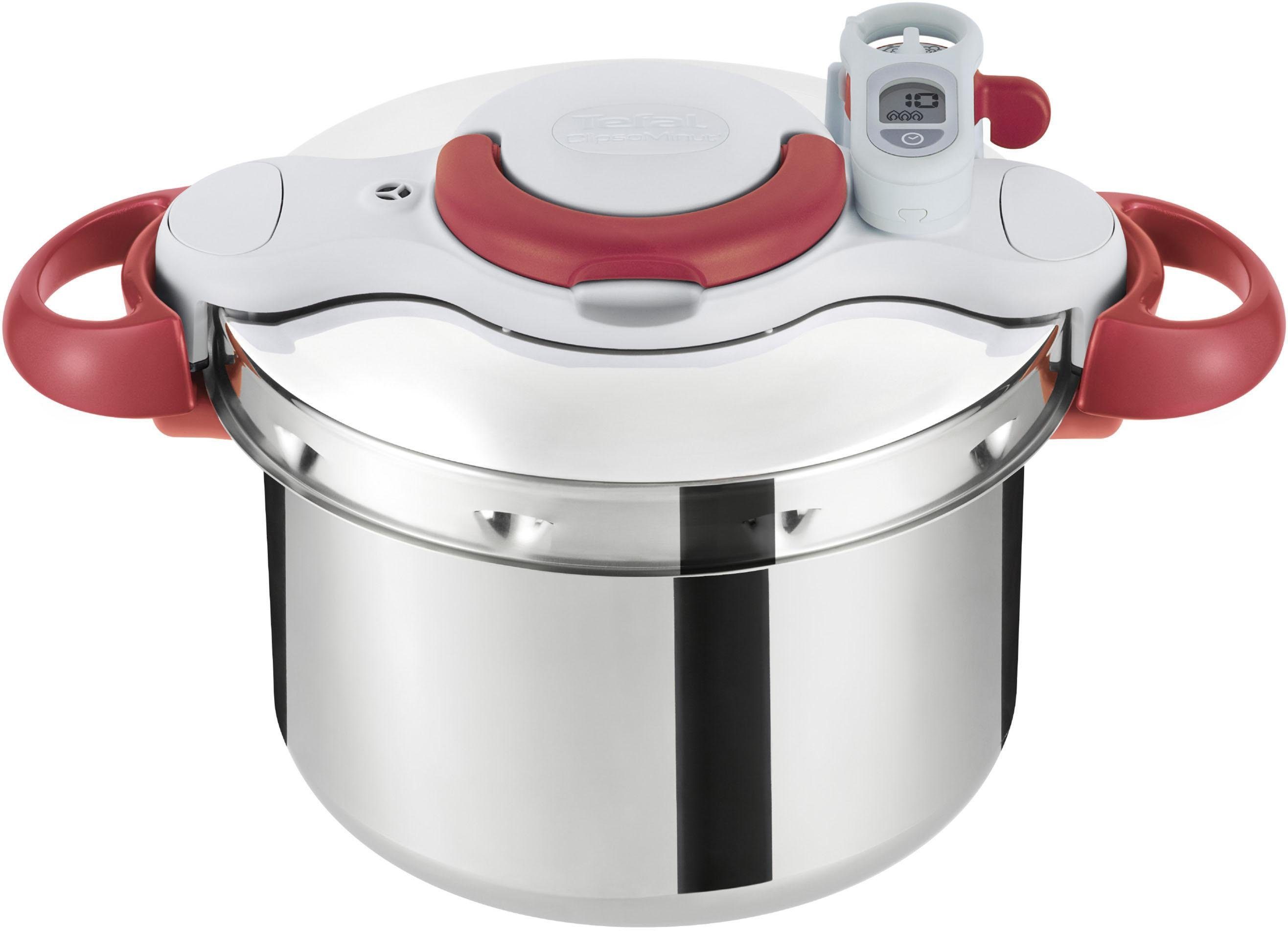 Tefal Snelkookpan Clipso Minut' Perfect Stoomkookpan van roestvrij staal, 6 l, voor alle...