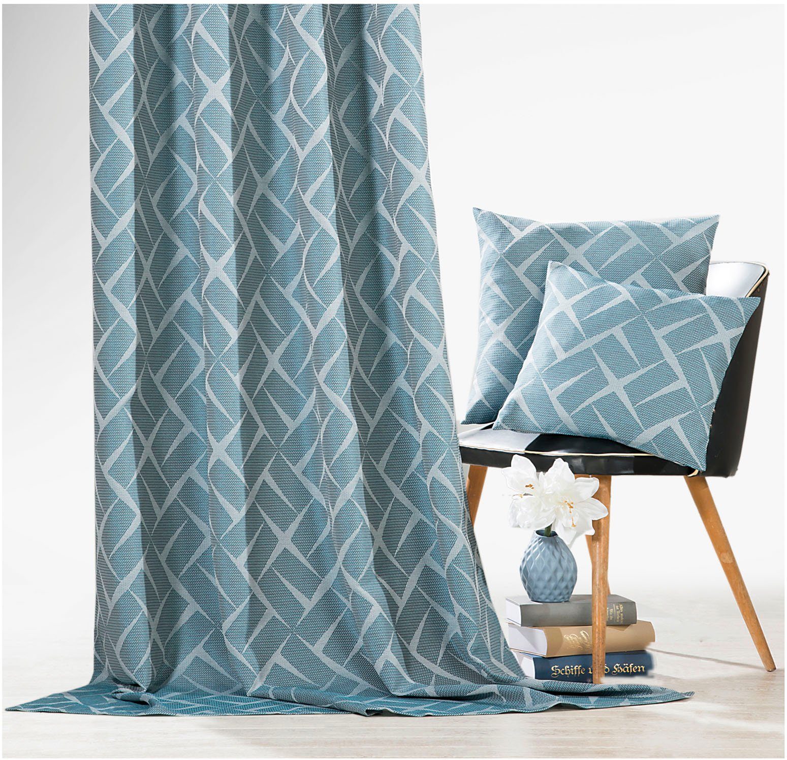 Weckbrodt Gordijn Jasper Jacquard, ogen, geweldige 3D-effect, ondoorzichtig, gordijn, store (1 stuk)