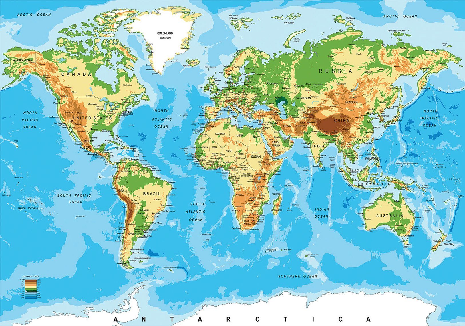 Consalnet Vliesbehang Wereldkaart in verschillende maten