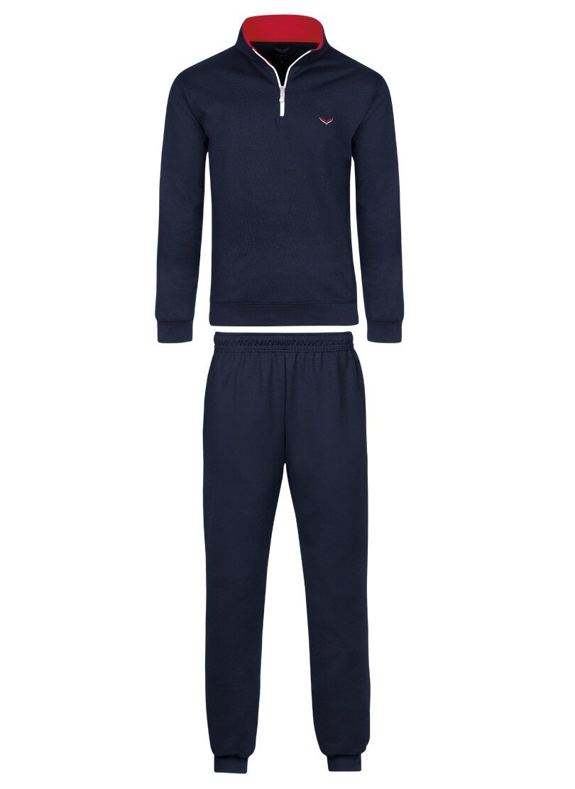 Trigema Vrijetijdscombinatie TRIGEMA heren joggingpak in sweatkwaliteit (2-delig) heren trainingspakken maat S blauw