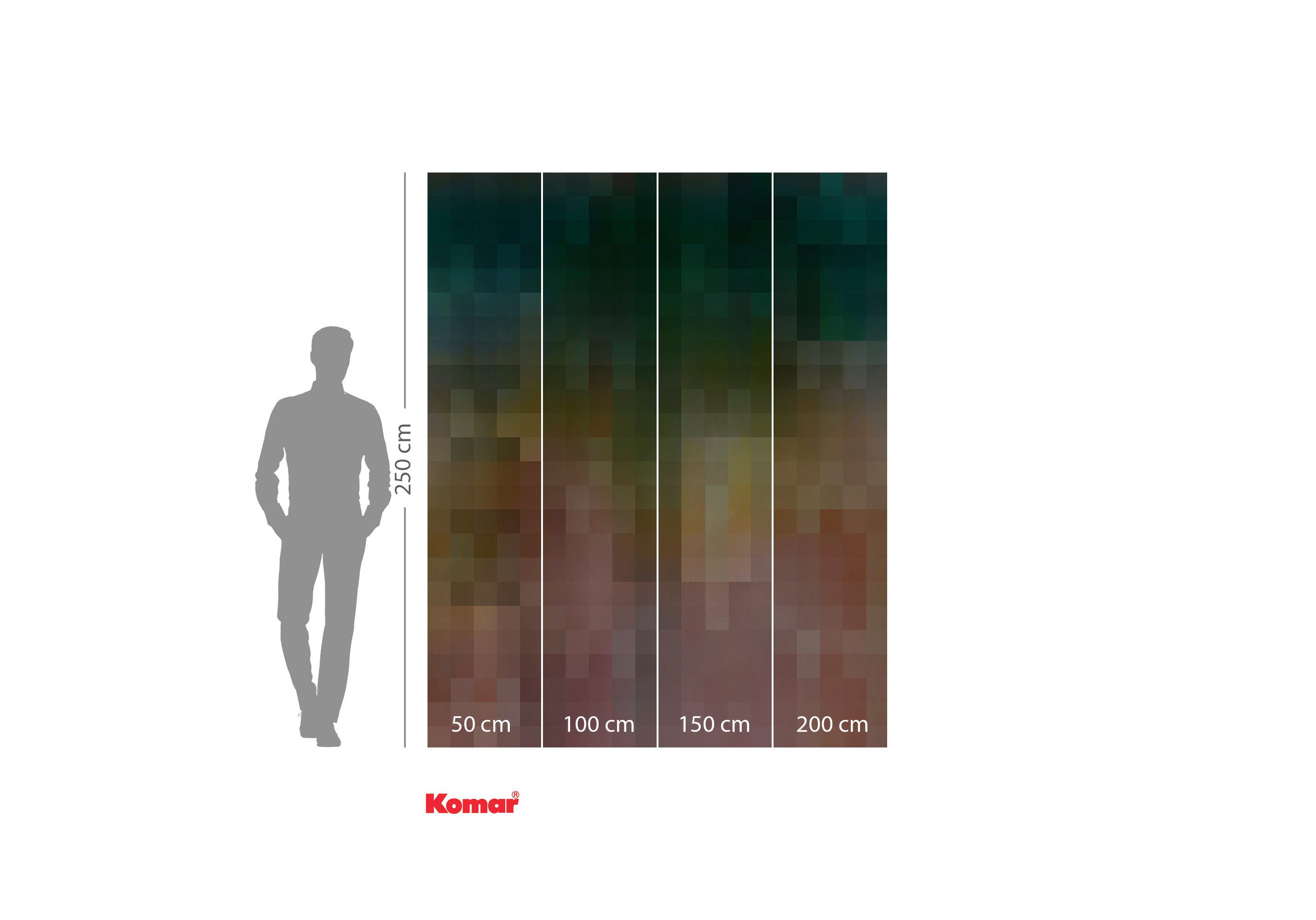 Komar Fotobehang Komar vlies fotobehang - Paper Pixels - maat 200 x 250 cm (set)