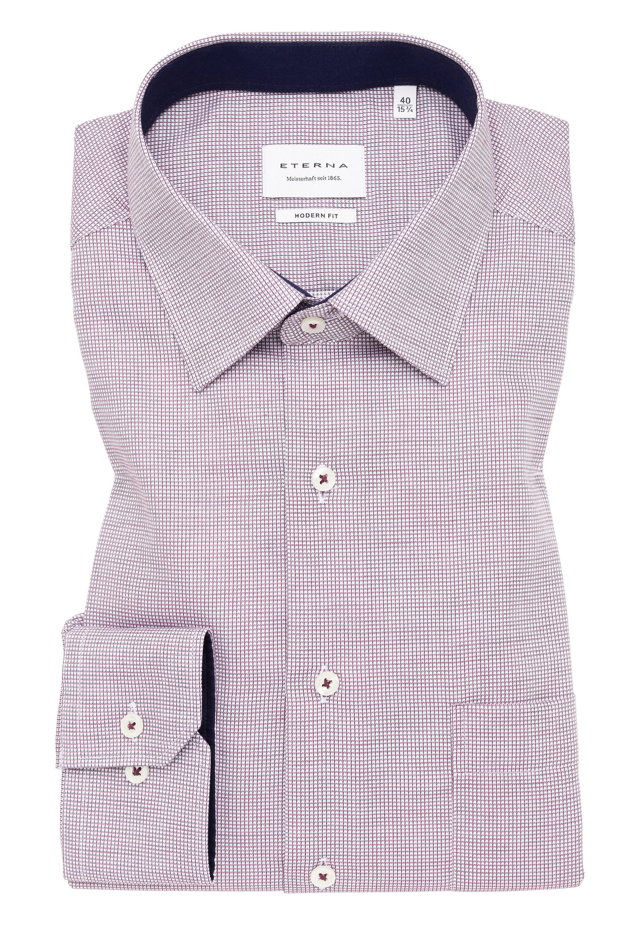 Eterna Overhemd met lange mouwen MODERN FIT NON IRON (strijkvrij)