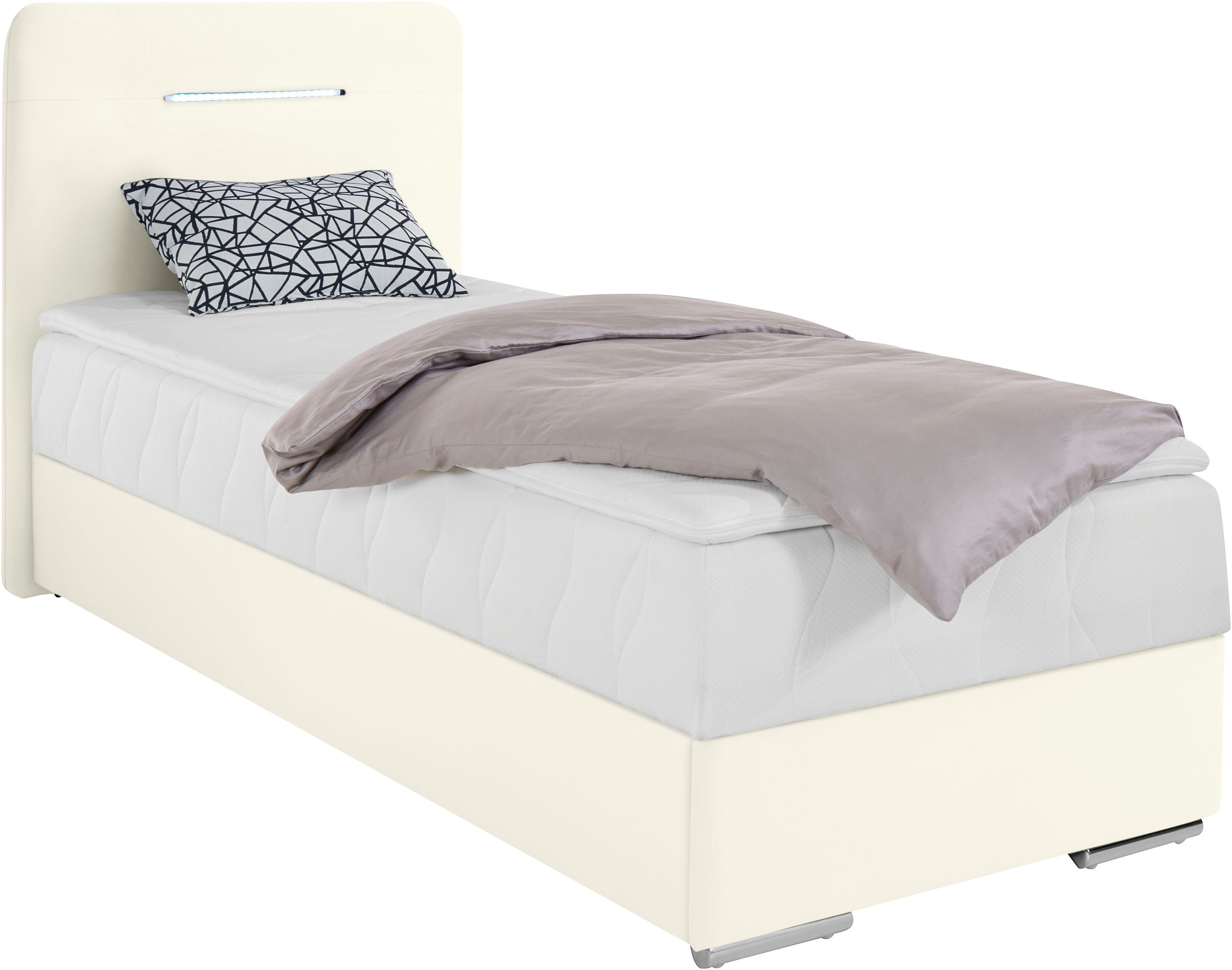 COTTA Boxspring Lighstar inclusief ledverlichting, topmatras, bedkist en sierkussen