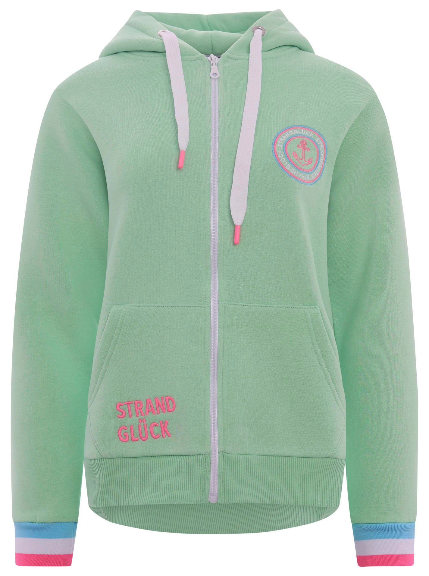Zwillingsherz Capuchonsweatvest dames sweatvesten maat SM (S/M) groen