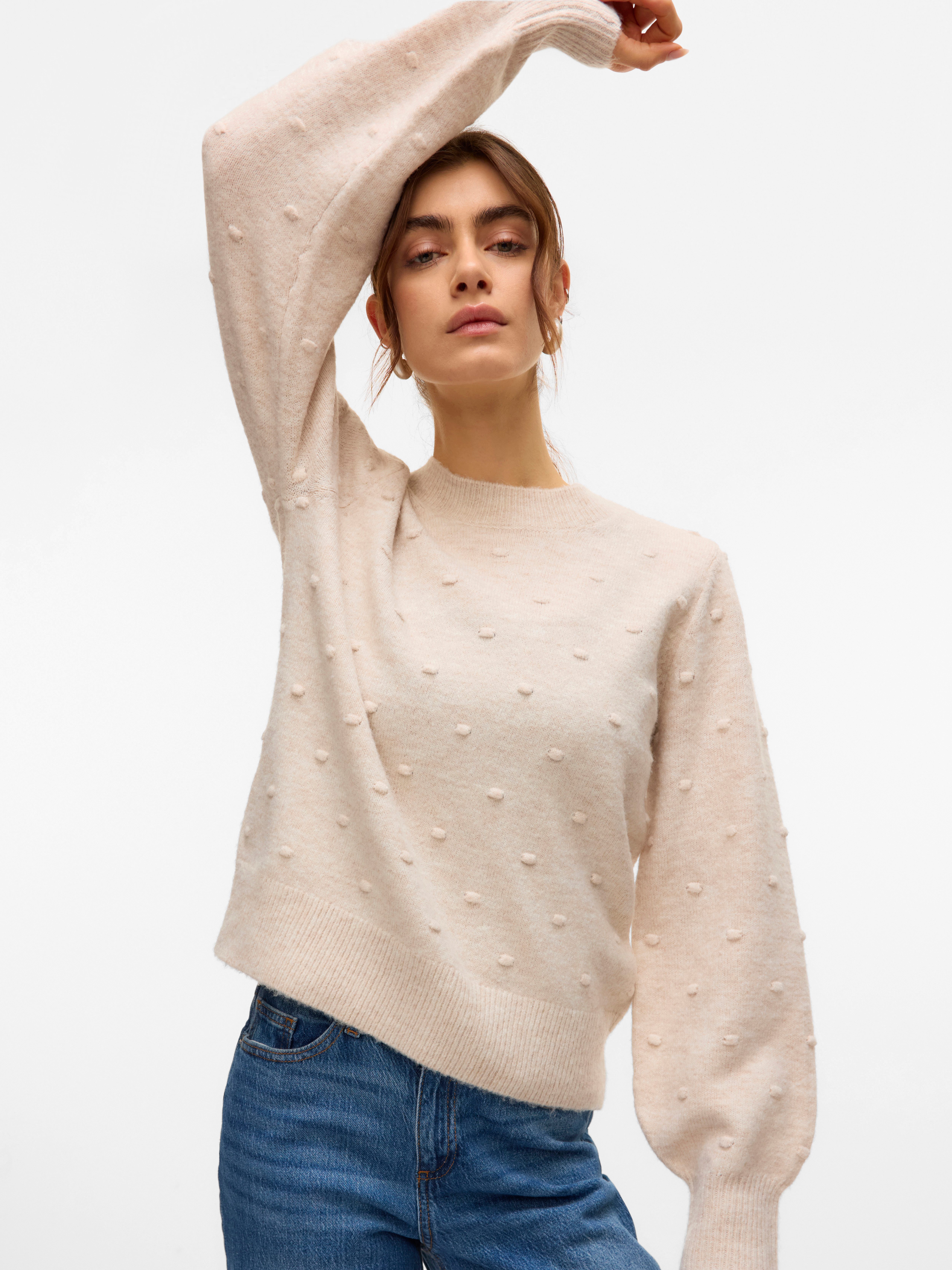 Vero Moda Trui met ronde hals VMFRANCESCA LS O-NECK PULLOVER BOO